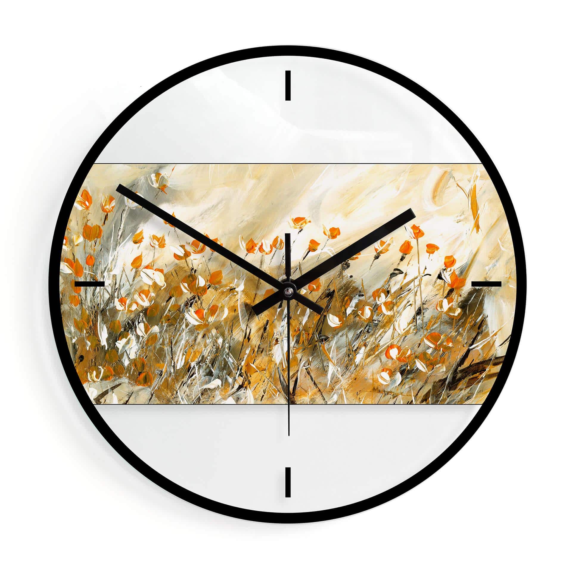 Wanduhr aus Glas - Niksic - Morgenlicht - Ø 30 cm