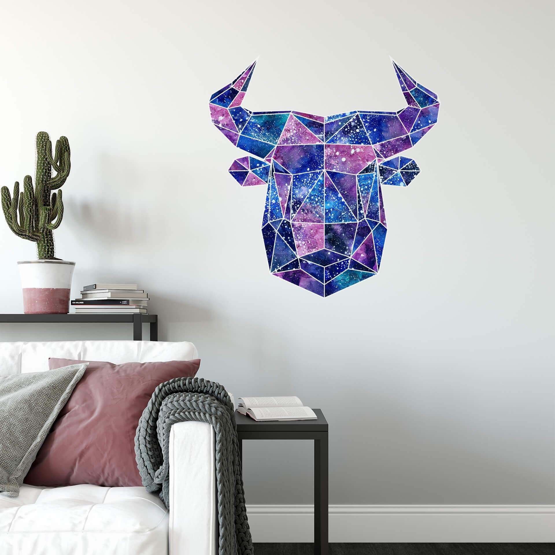Muursticker Polygoon Stier