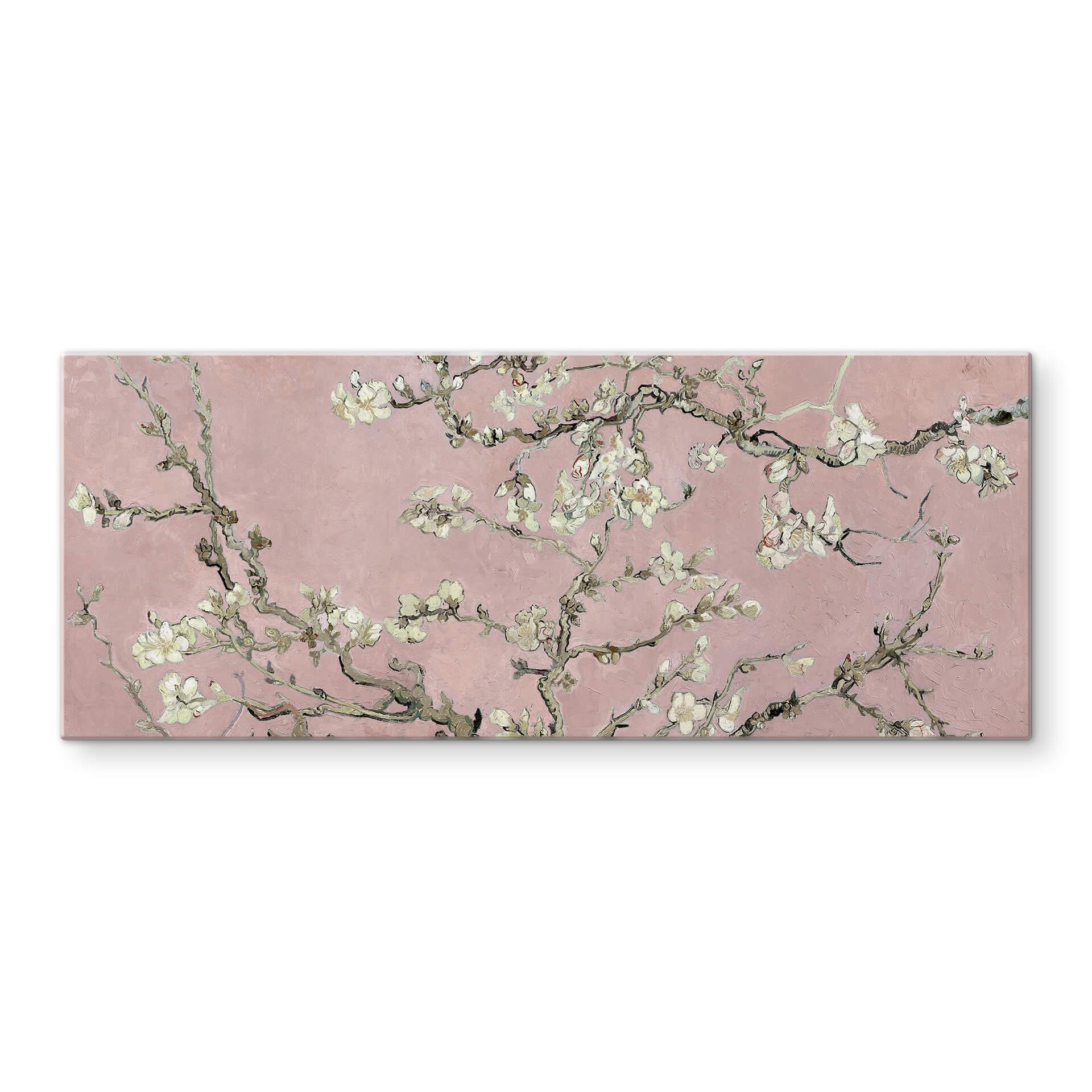 Tableau en verre van Gogh - Amandier en fleurs Rose - Panorama