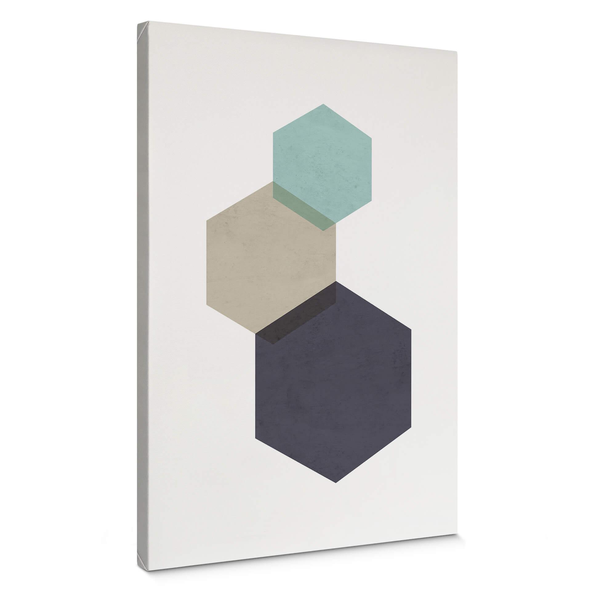 Lienzo Nouveauprints - Hexágonos aqua