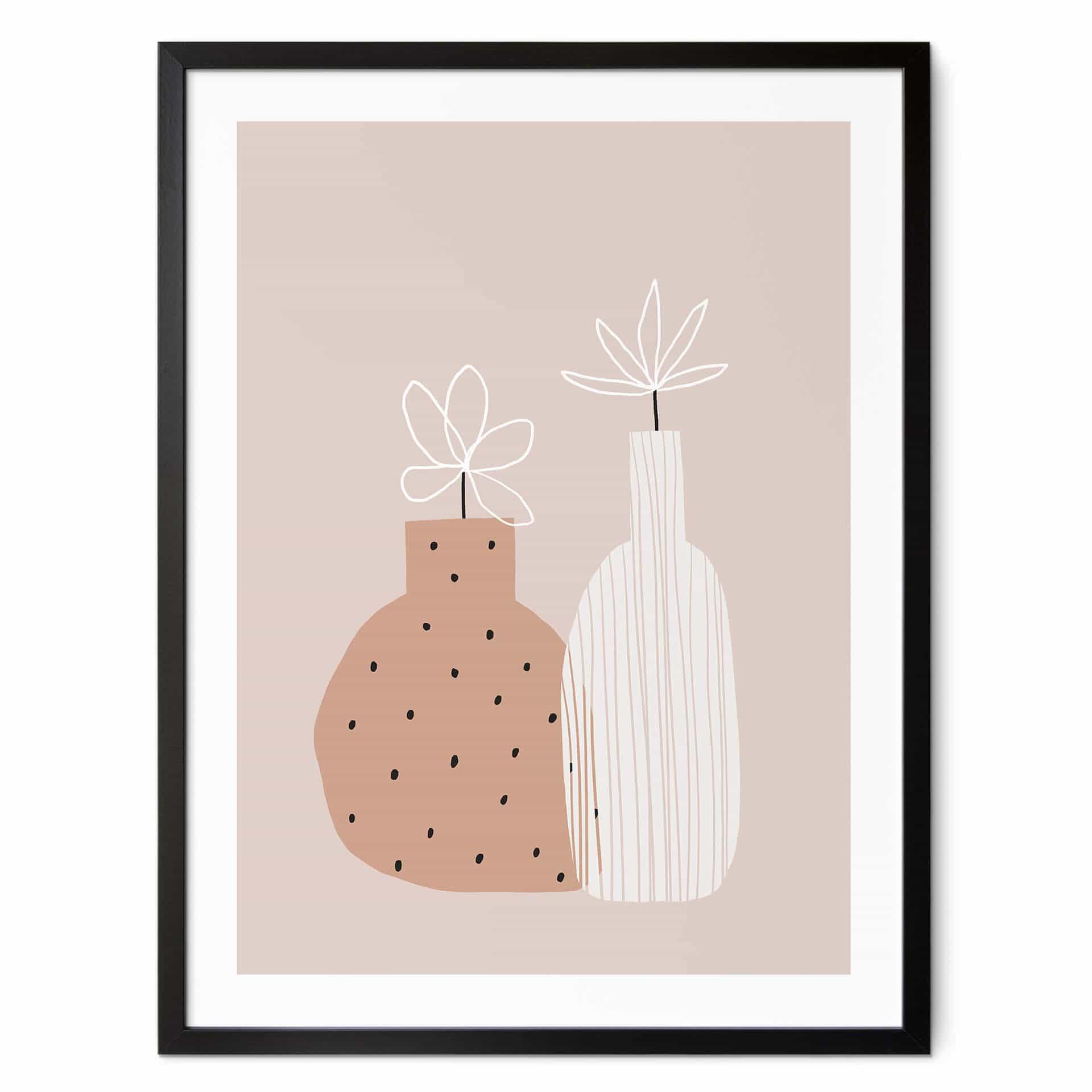 Póster uplusmestudio - Flores pequeñas en un jarrón