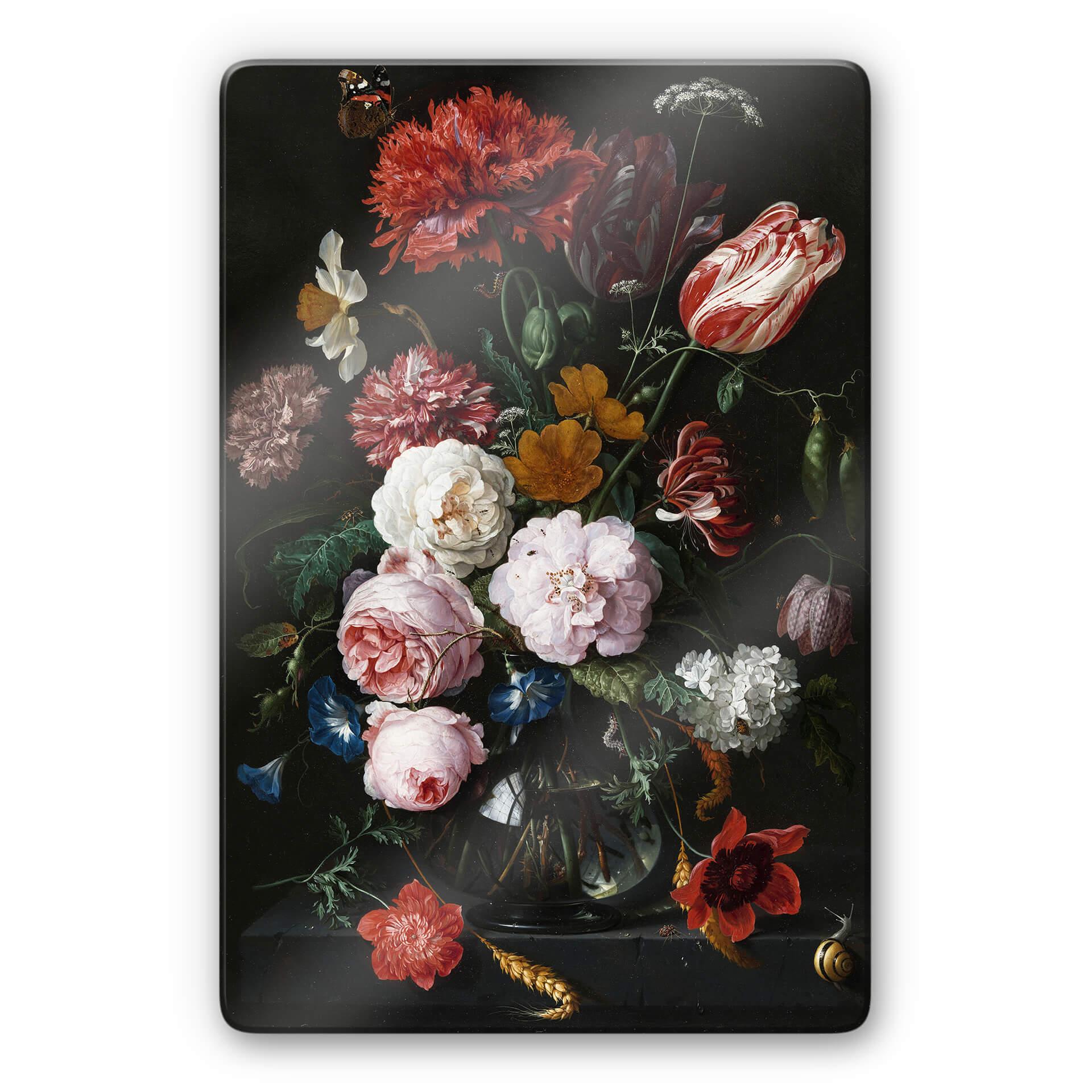 Glasschilderij de Heem - Bloemen in een vaas