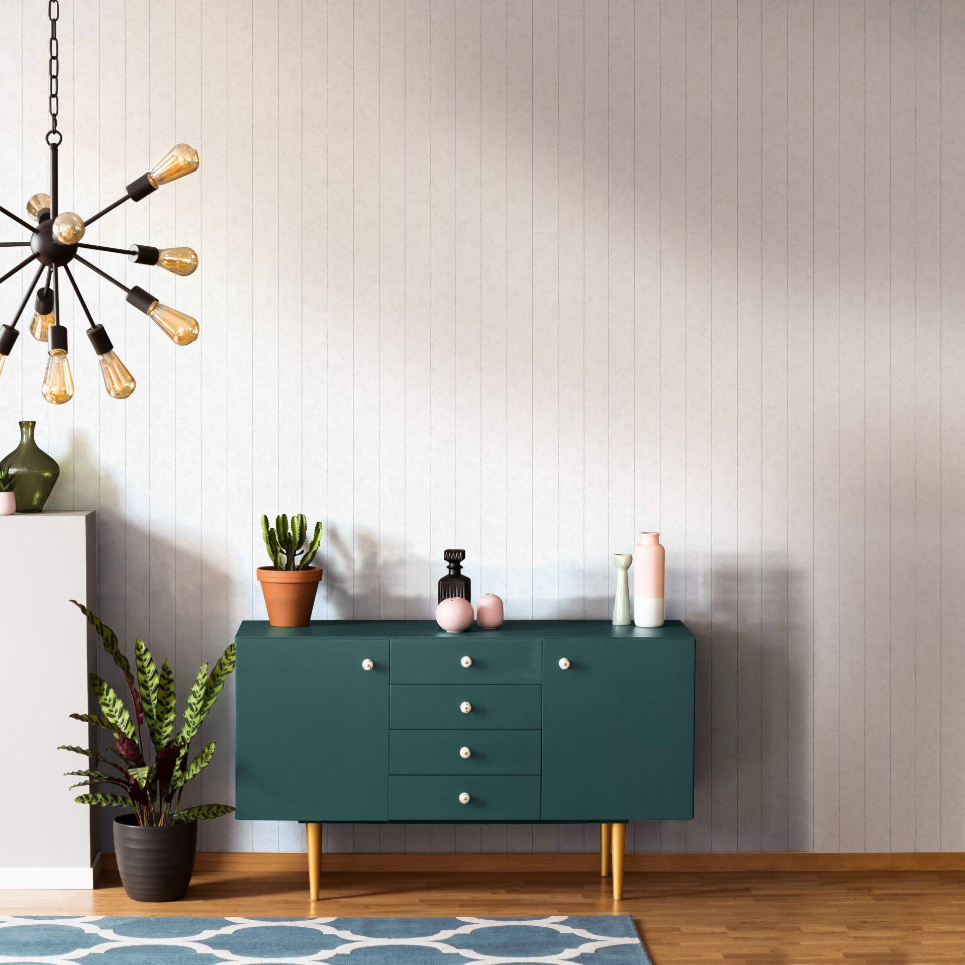 Multistribet tapet, non-woven Shades Iconic hvid, grå