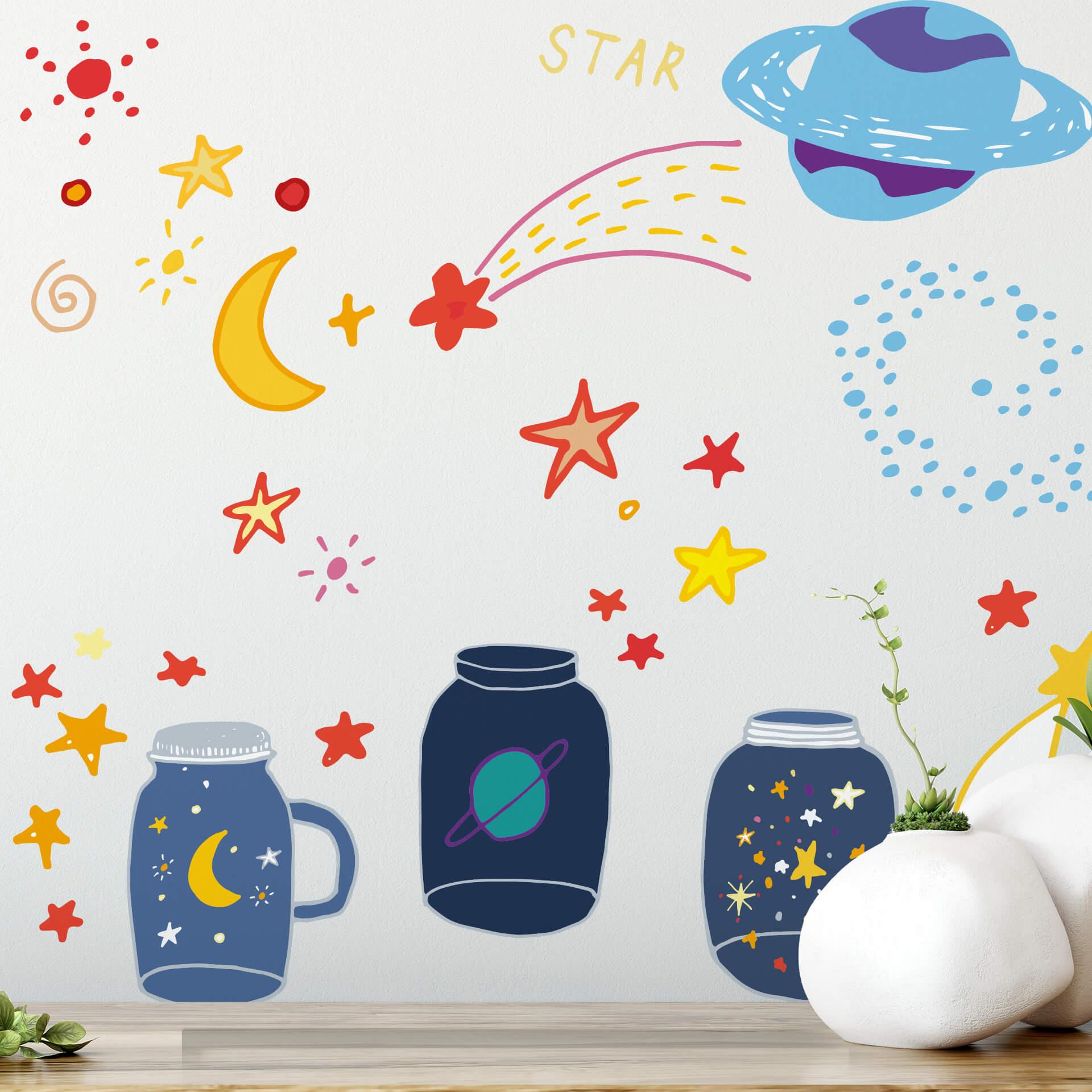 Muursticker set Galaxy in a Bottle