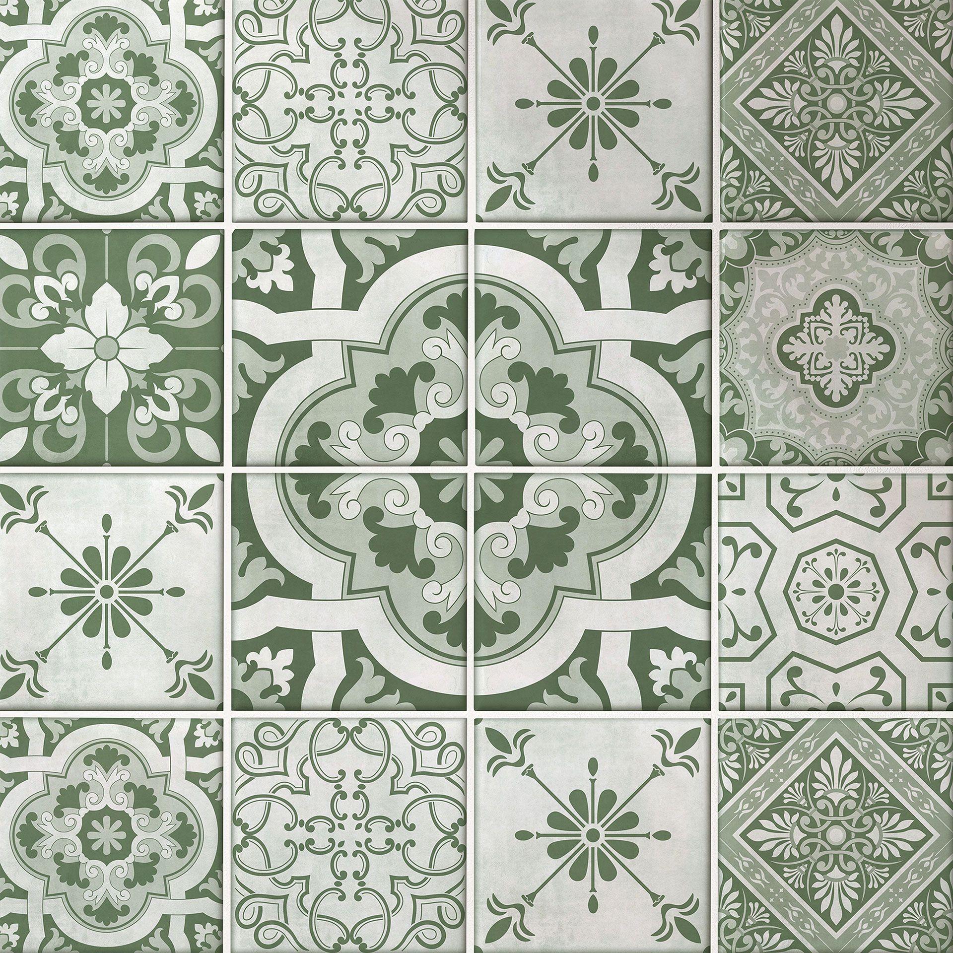 Juego de 12 Azulejos Adhesivos para Adornos