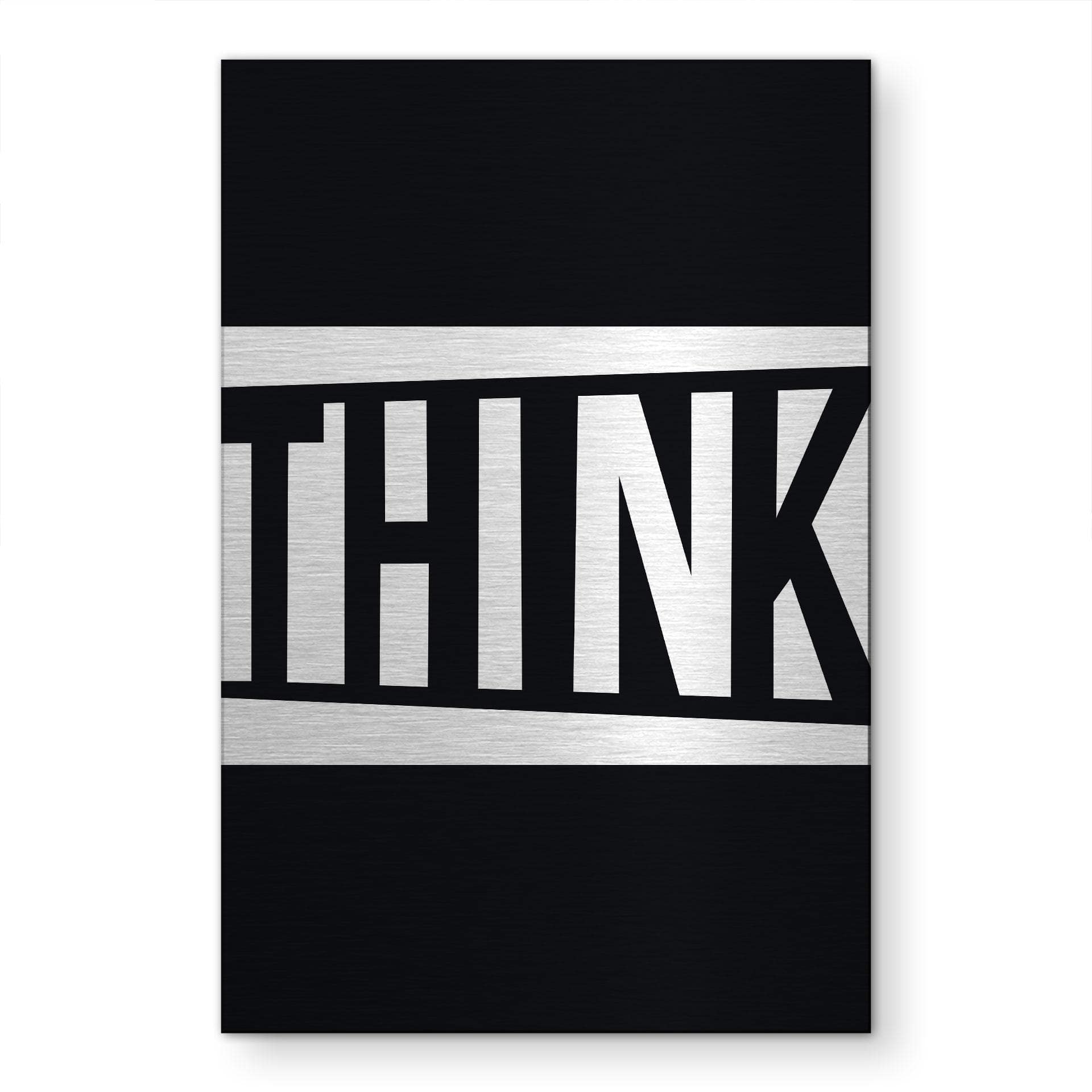 Alu-Dibond spazzolato con Effetto Oro, Argento e Rame - Moderno statement "Think"
