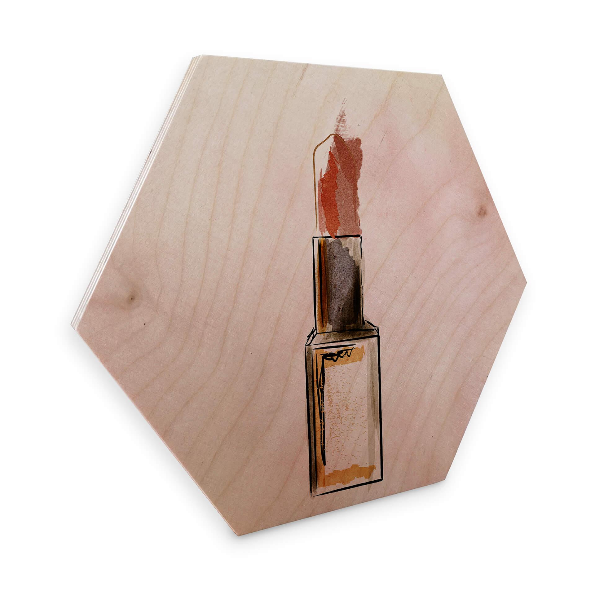 Hexagon Hout Kubistika - Lipstick