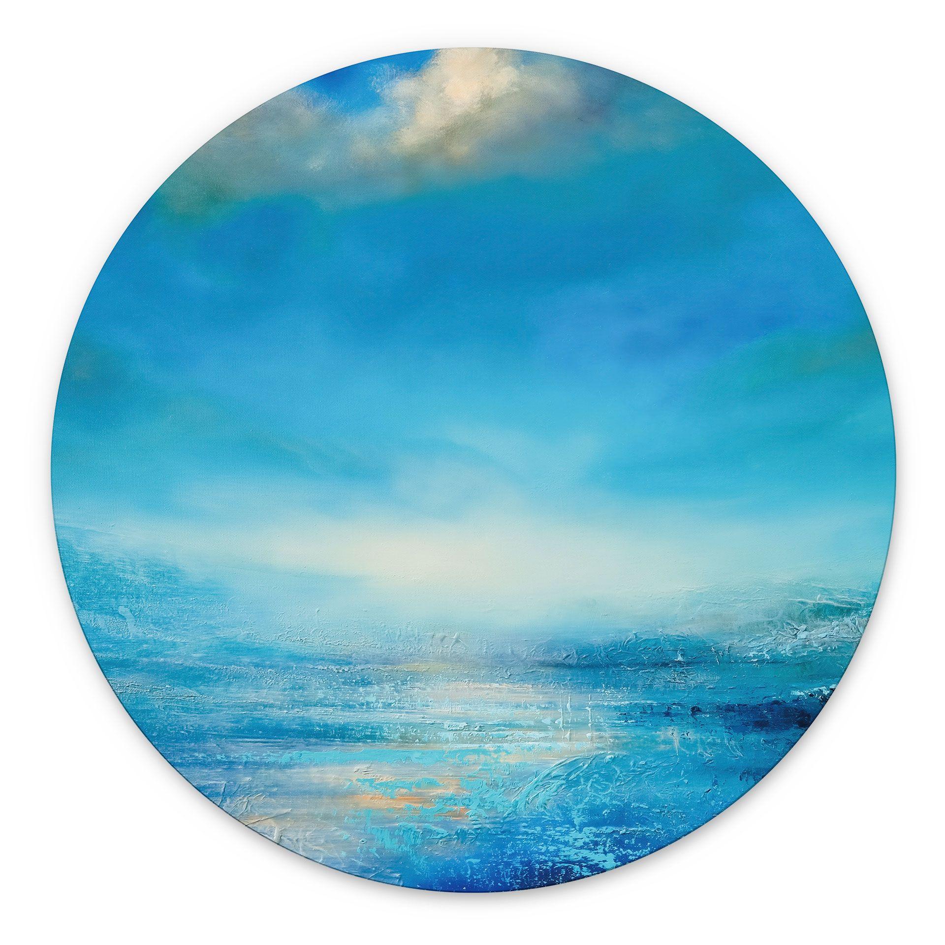 Billede Endless expanse in blue - Schmucker - rund – print på aluminium (Alu-Dibond)