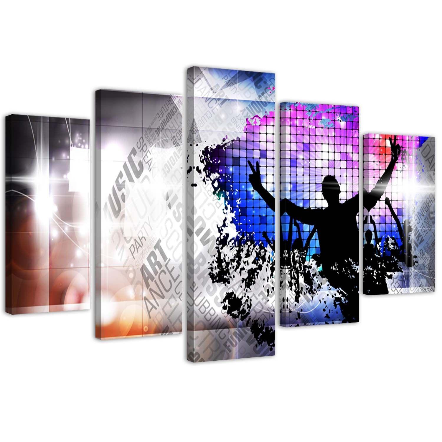 Lærredstryk 5 stykker, Pop Art Dance