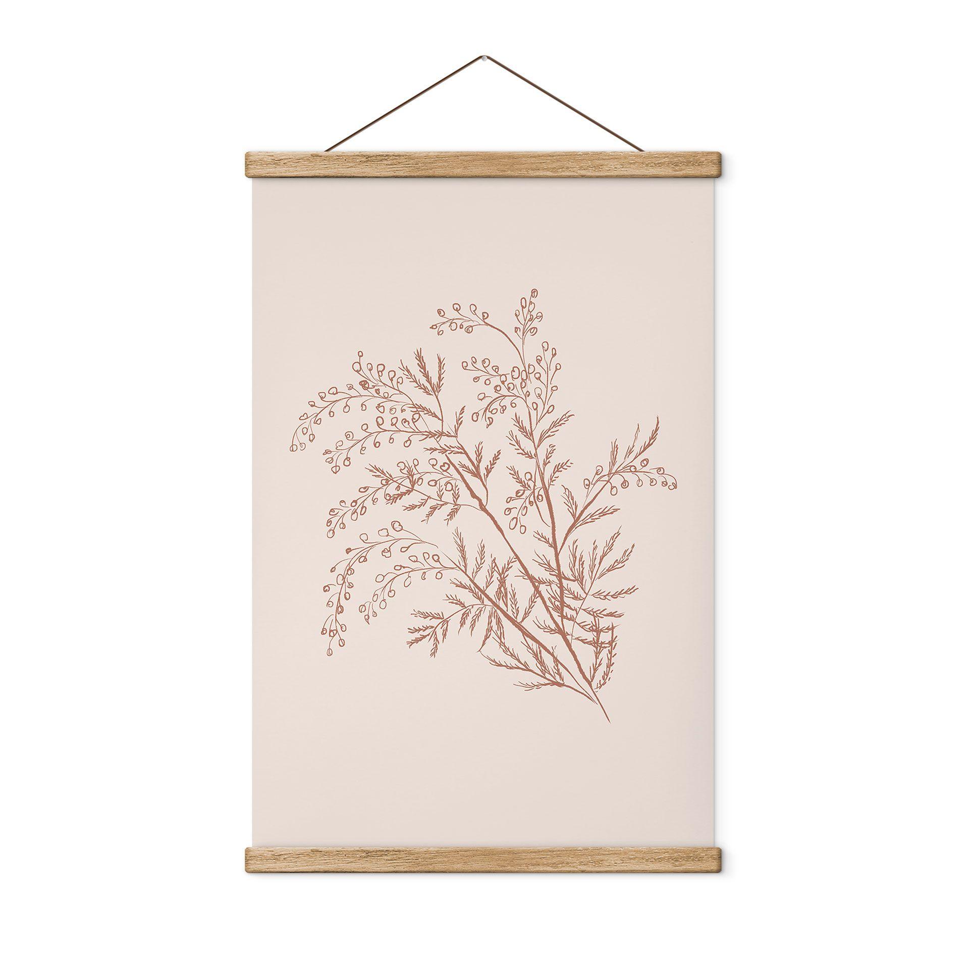 Tekstil plakat Gren af akacie i mokkafarver - Anis-illustration