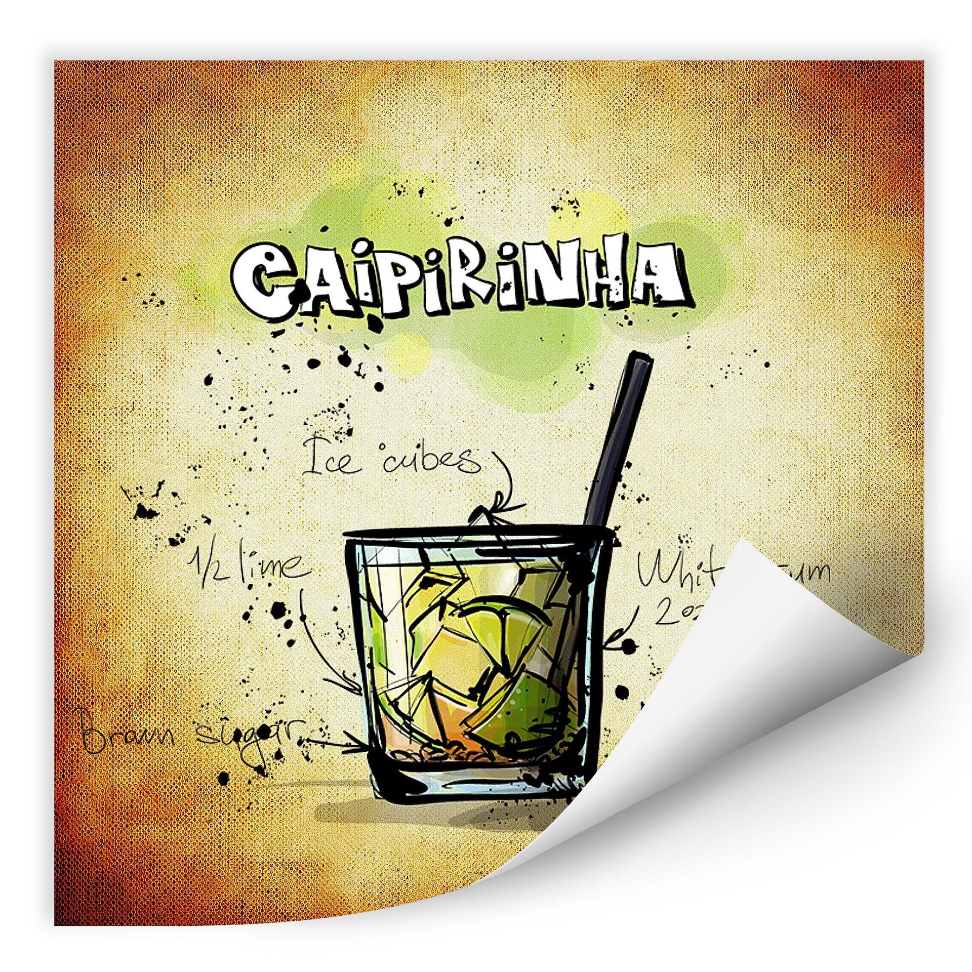 Zelfklevende Poster  Caipirinha Recept