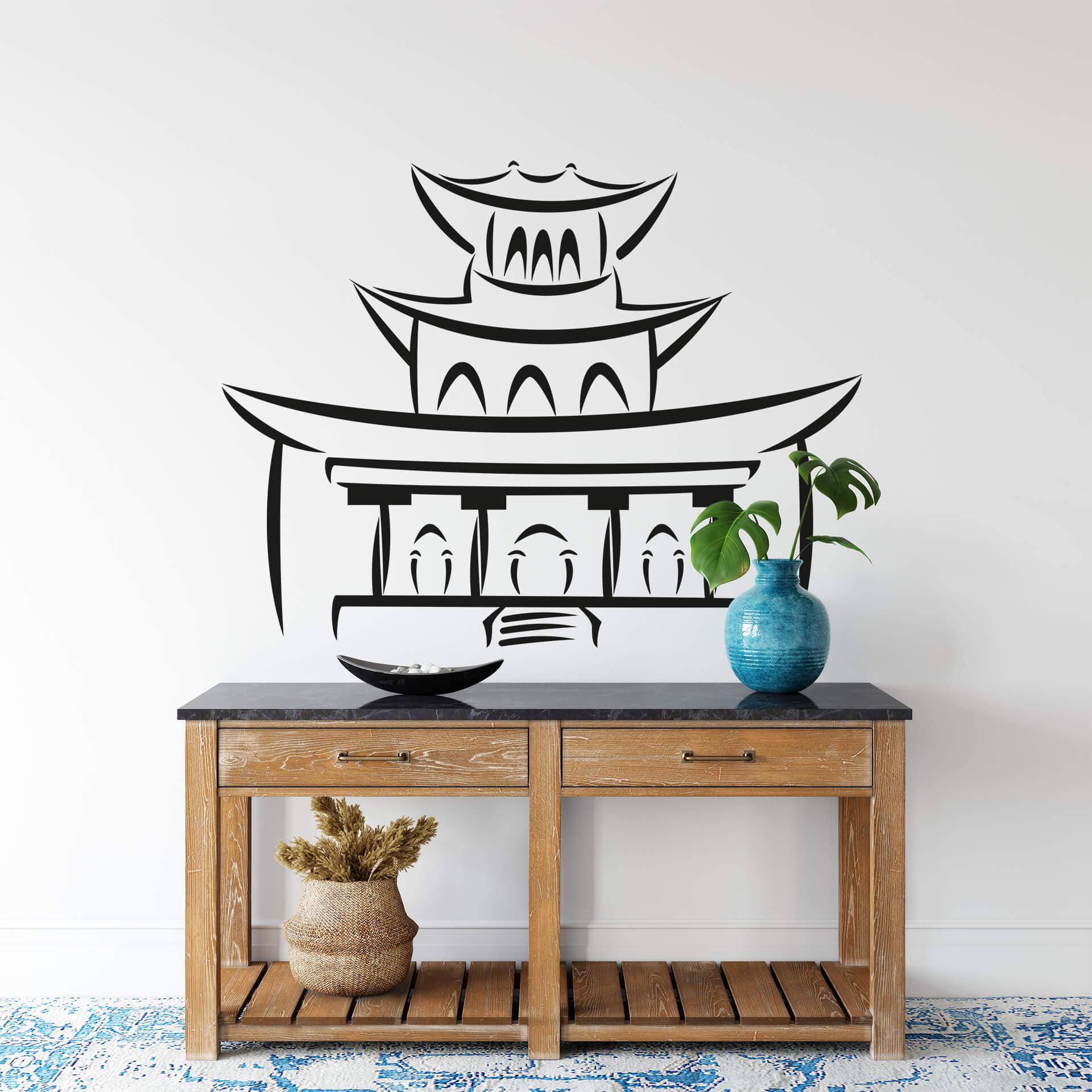 Sticker mural - Temple chinois