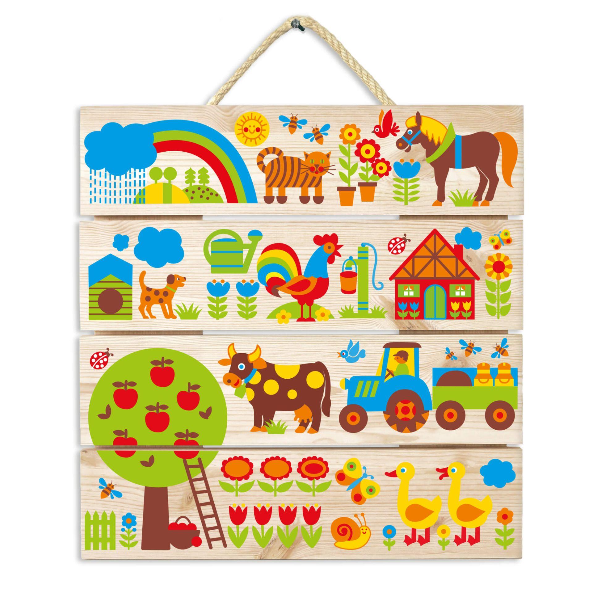 Cuadro de madera byGraziela - Granja - 40x41,5 cm
