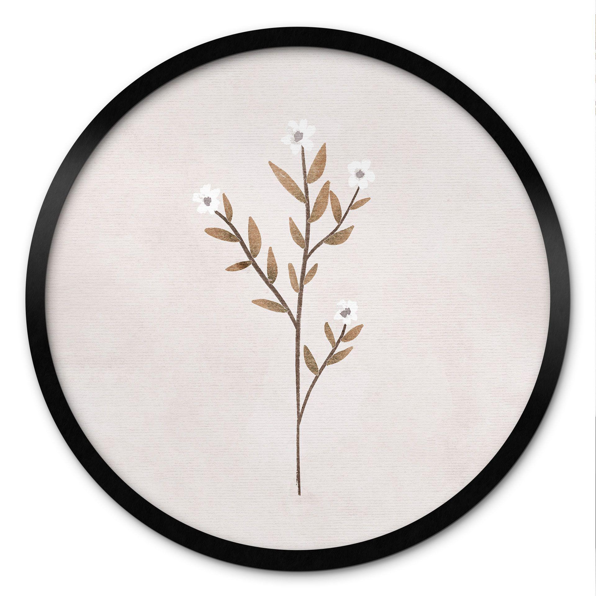 Póster Ilustración Flores - Nomeolvides - Goed Blauw - Redondo