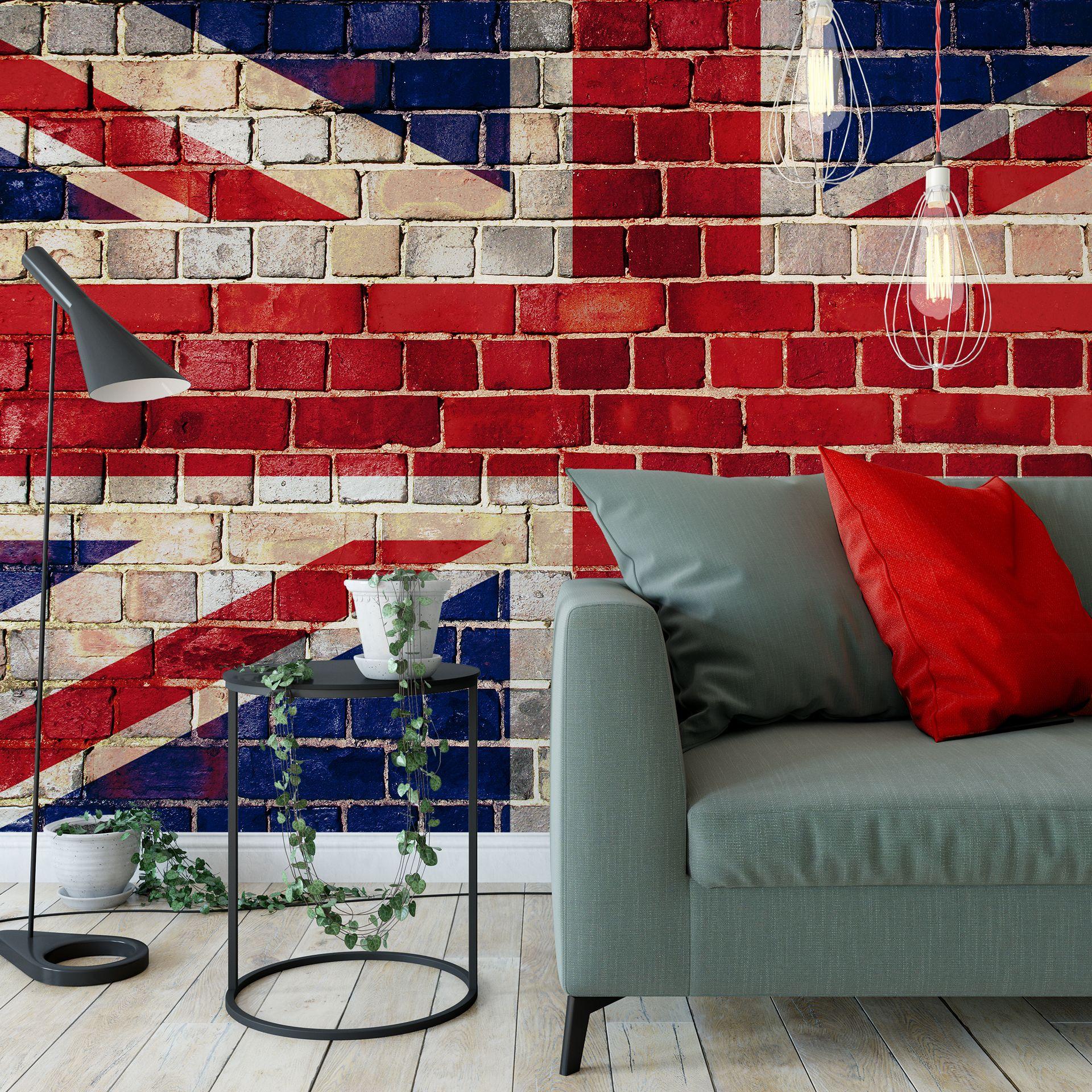 Fototapete Union Jack Mauer 384x260 cm
