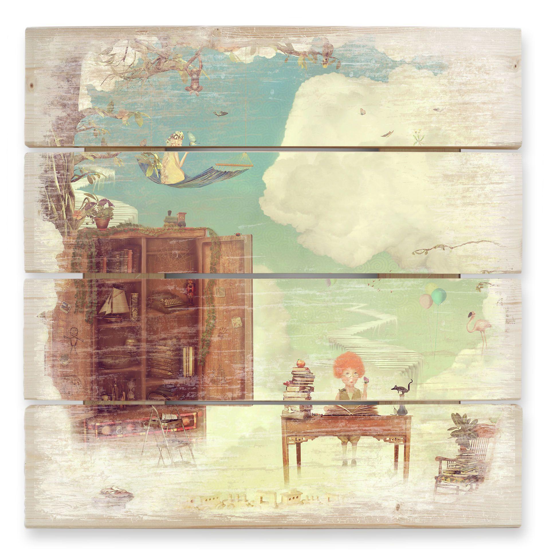 Cuadro de madera Heavenly Life - 40x41,5 cm