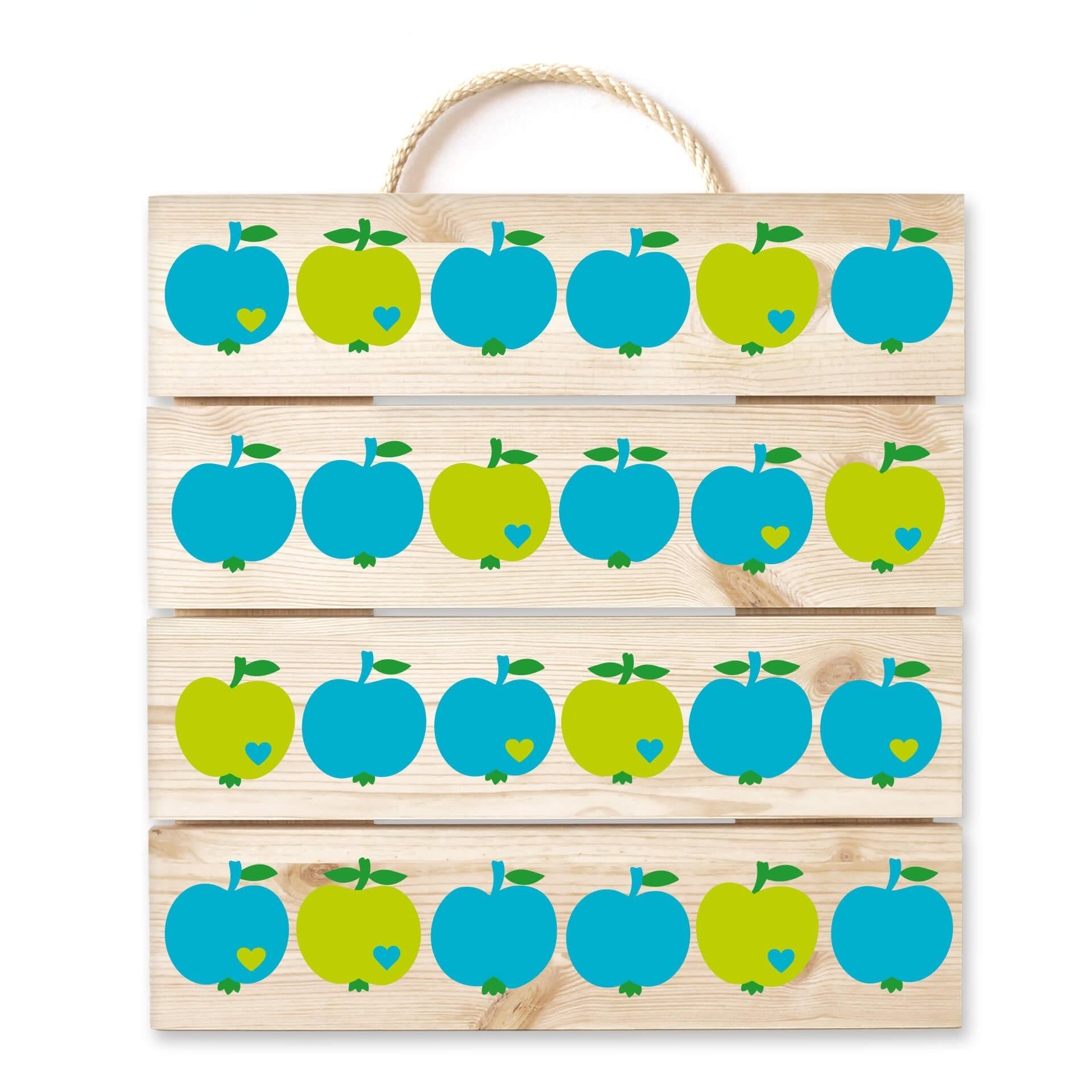 Cuadro de madera byGraziela - Manzana azul-verde - 40x41,5 cm