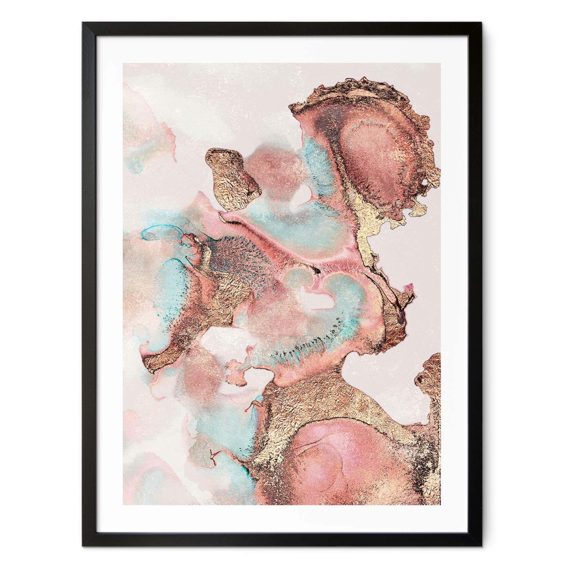 Póster Fredriksson - Tinta dorada con matices en rosado