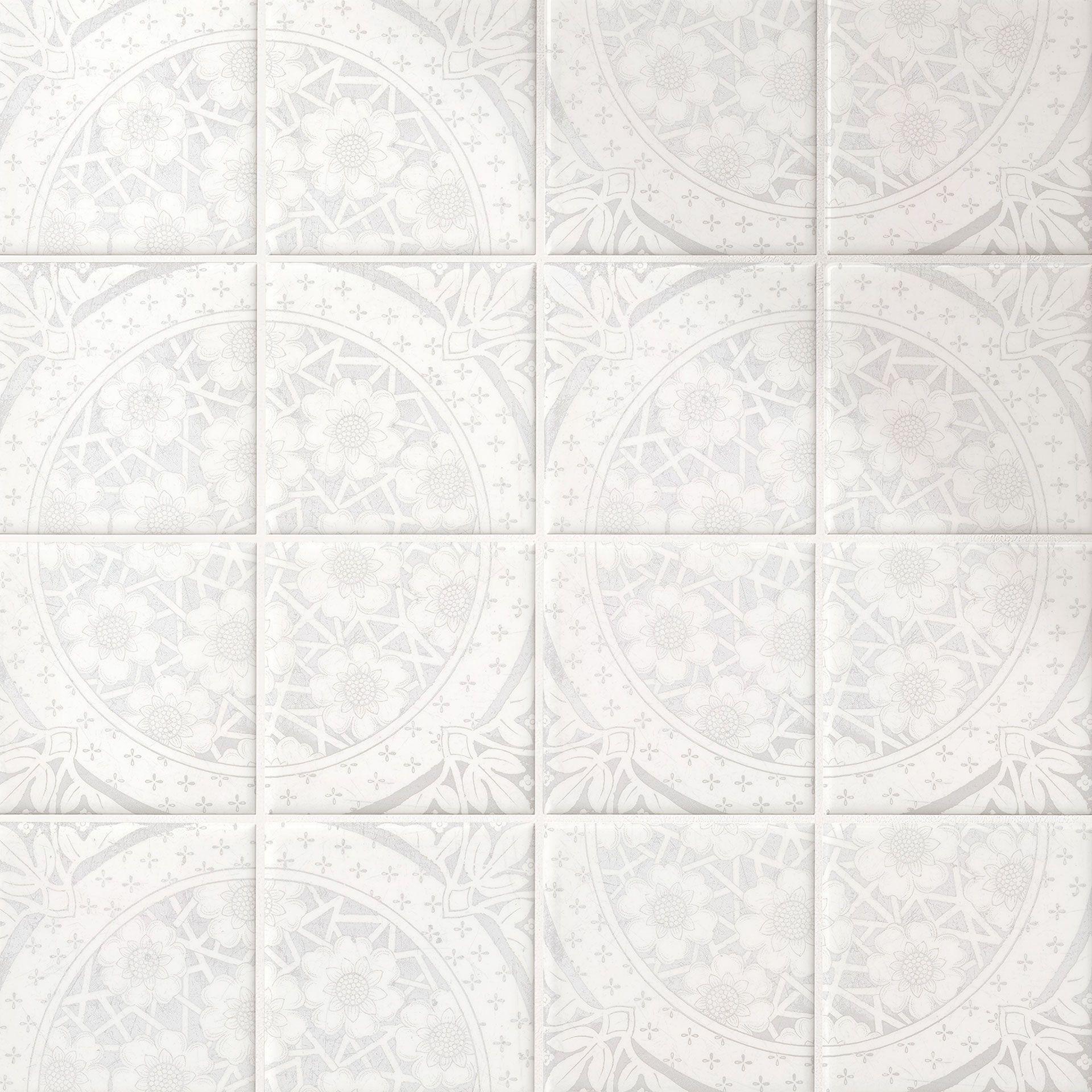 Azulejos Adhesivos Flores victorianas brillantes - lote de 12