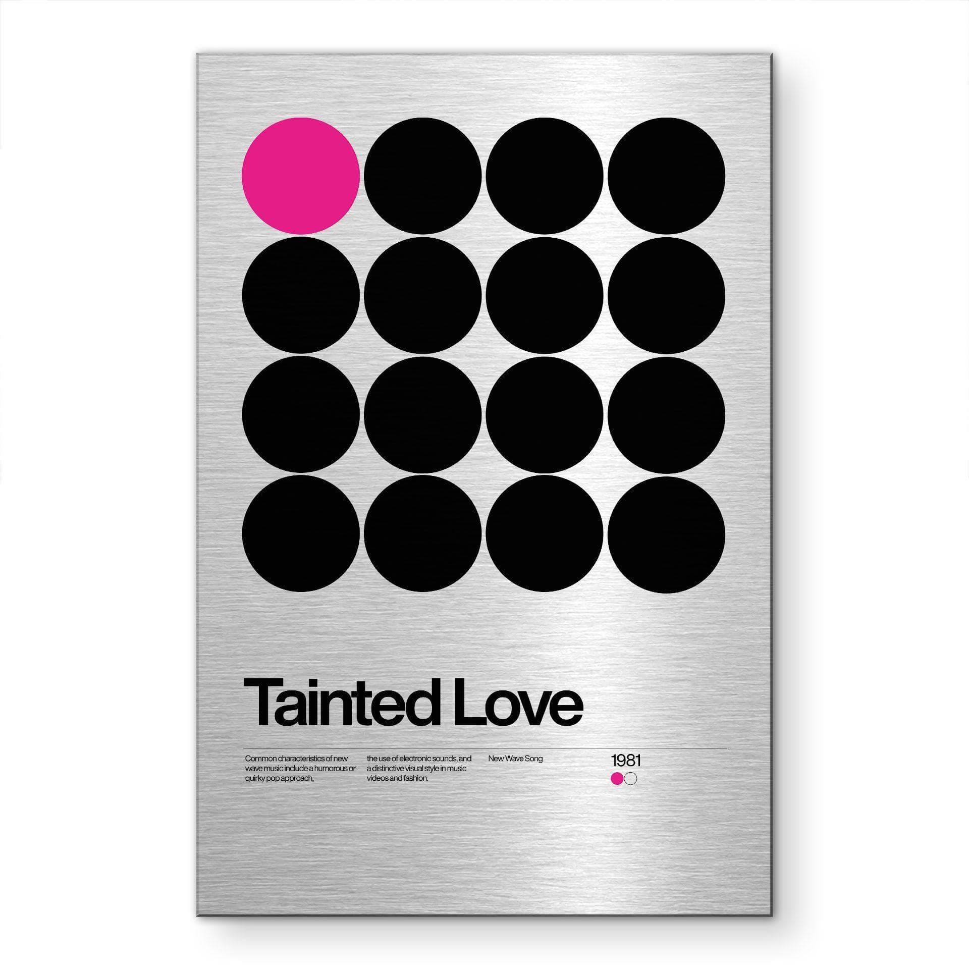 Alu-Dibond spazzolato con Effetto Oro, Argento e Rame - Tainted Love Retro Pop-Art - Sub88 Studio