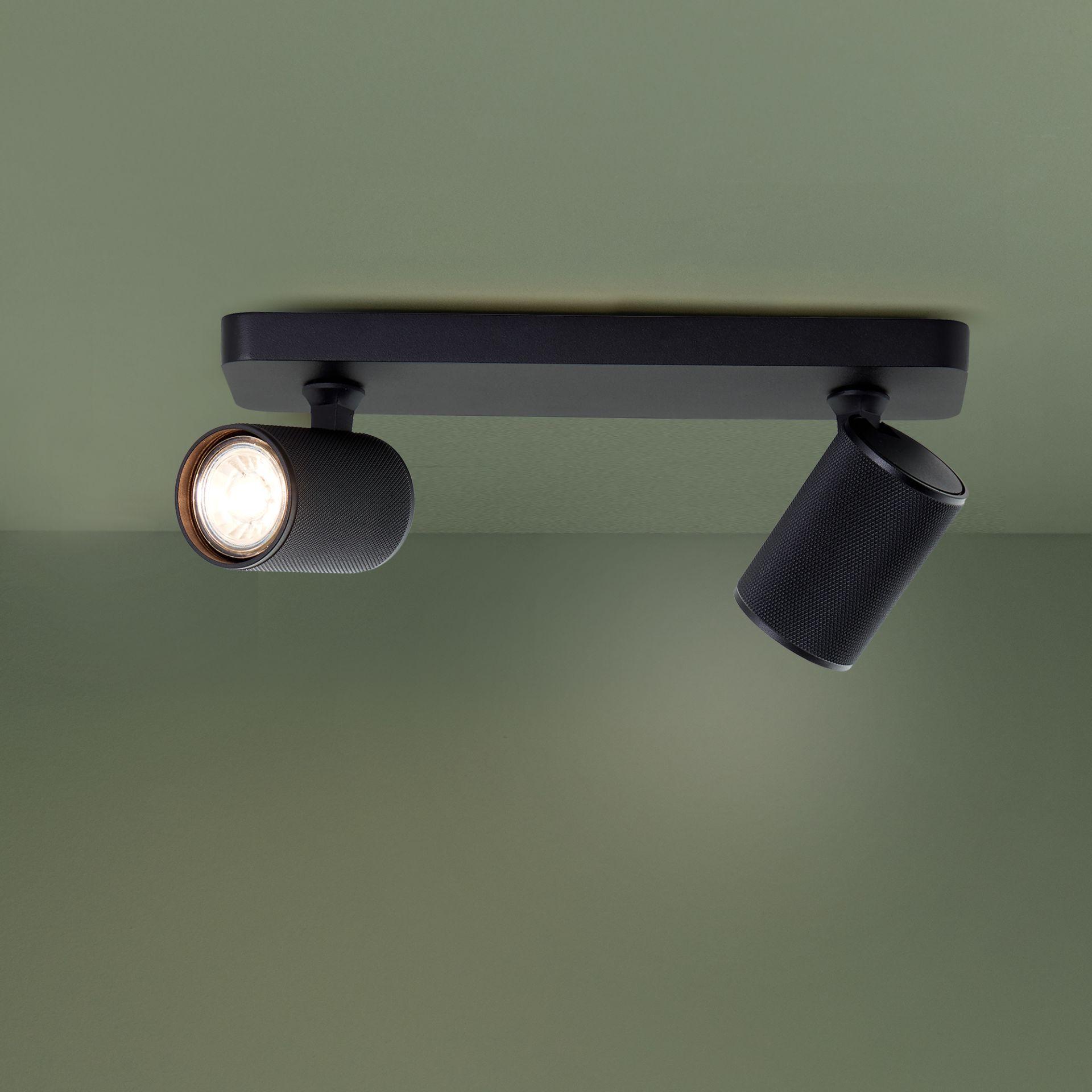 Spotbalken Leonardo, schwarz, 12,1 x 31 cm, Metall Spotleuchte