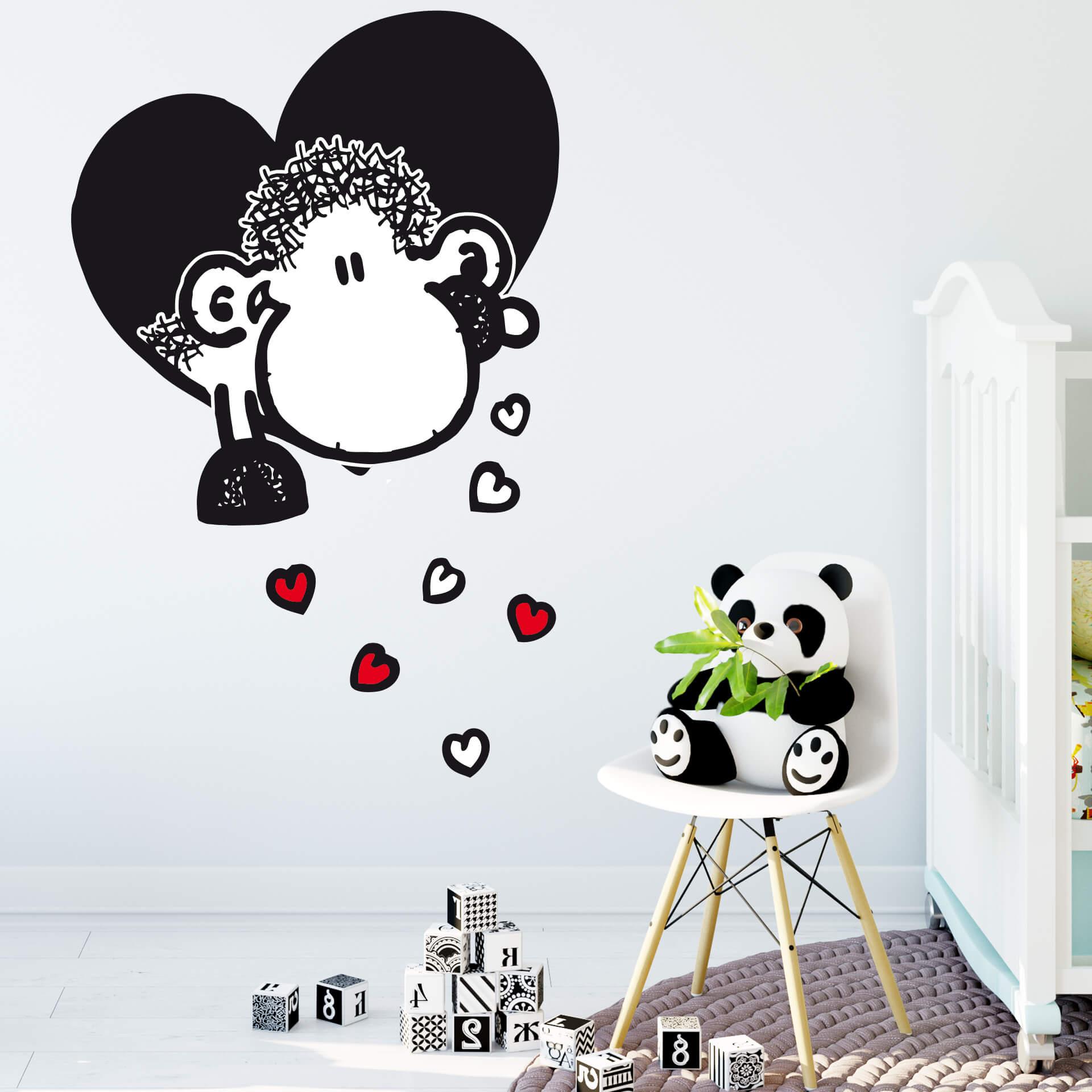 Muursticker - Sheepworld - Schaap in Hart