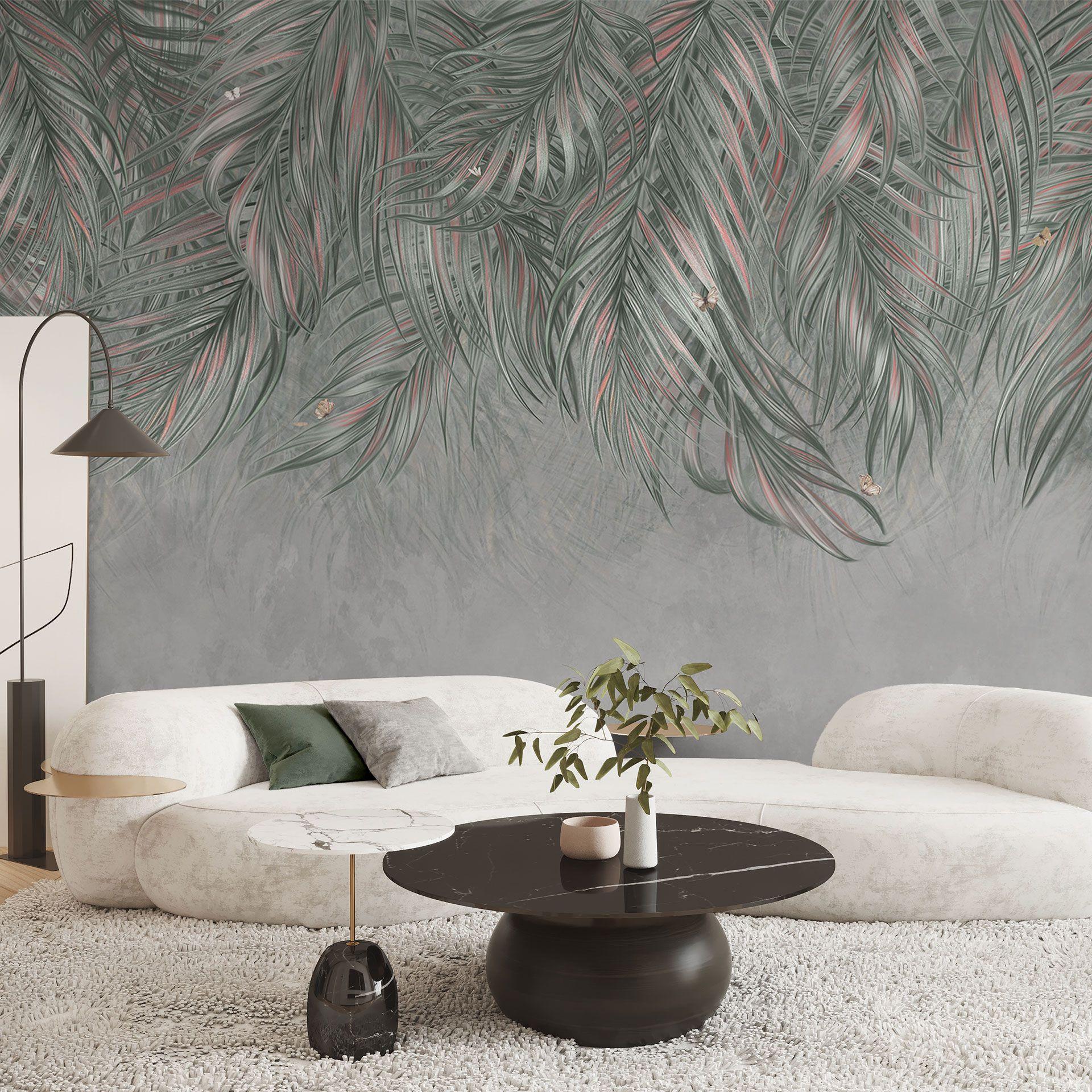 Botany Fotobehang exotische palmbladeren roze-groen - Ms Tiff