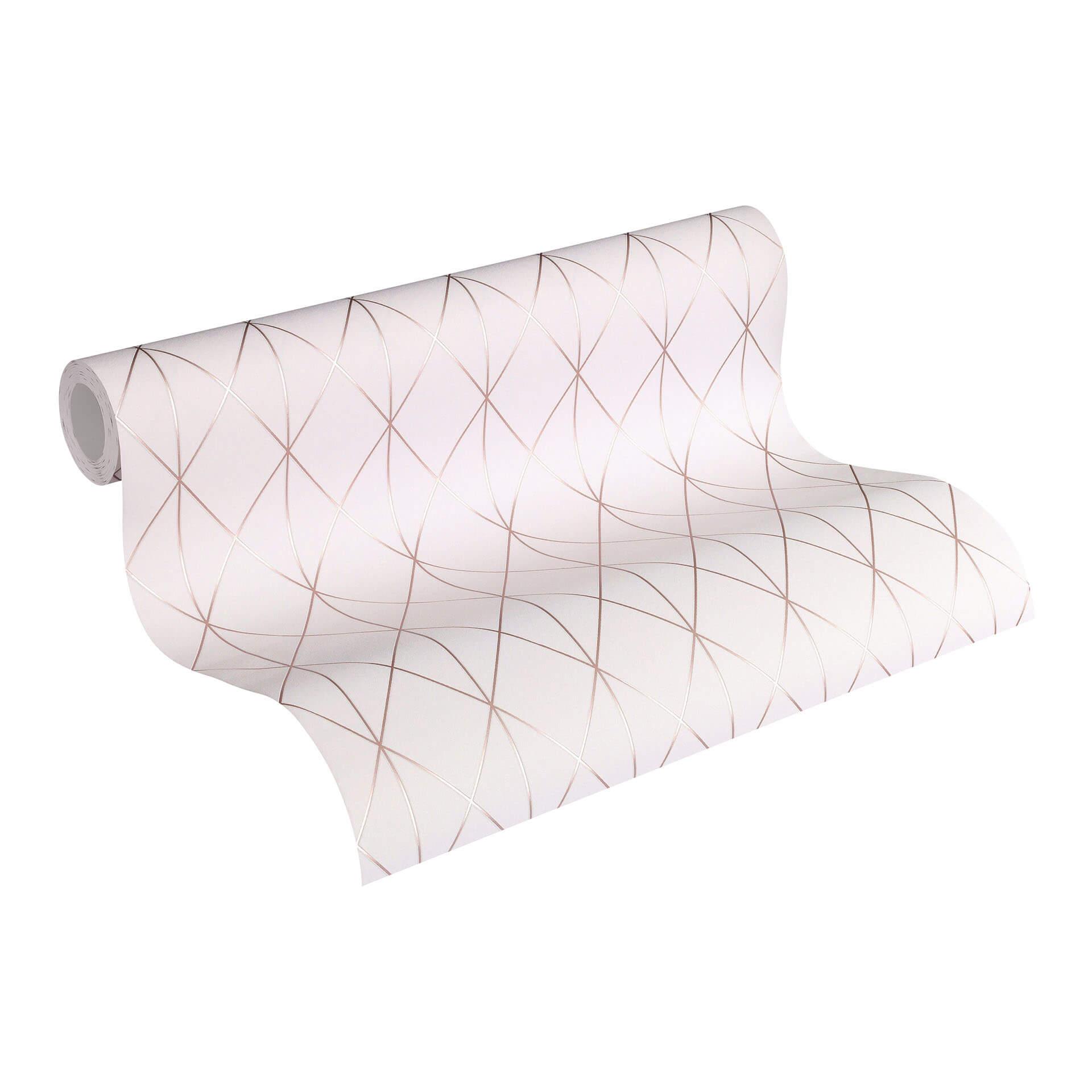 Designdschungel af Laura N. Fleecetapet Geometrisk, metallic, rosa