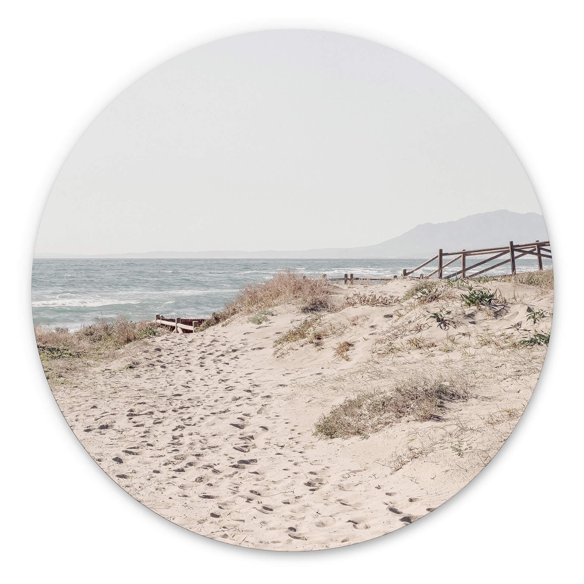 Tableau sur alu-Dibond rond 1X Studio - Montée de plage sur les dunes