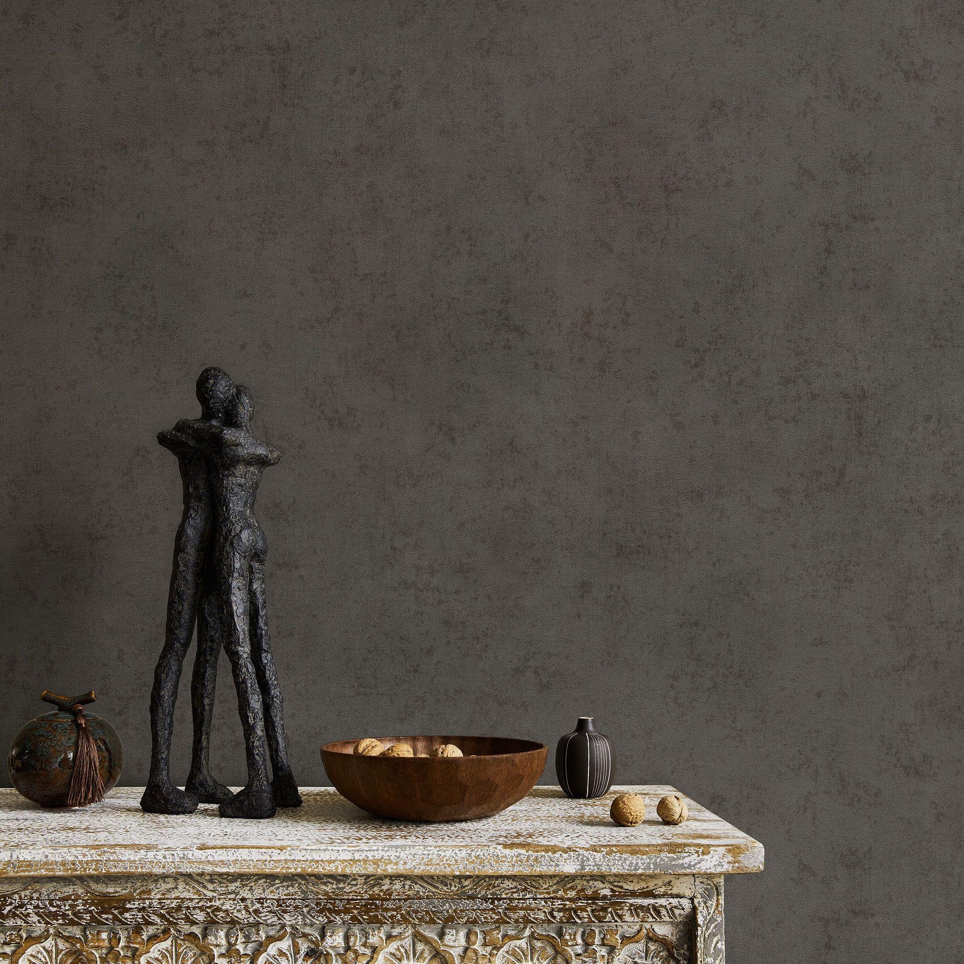 Ikke-vævet tapet SHINY CONCRETE Elle Decoration 4, taupe