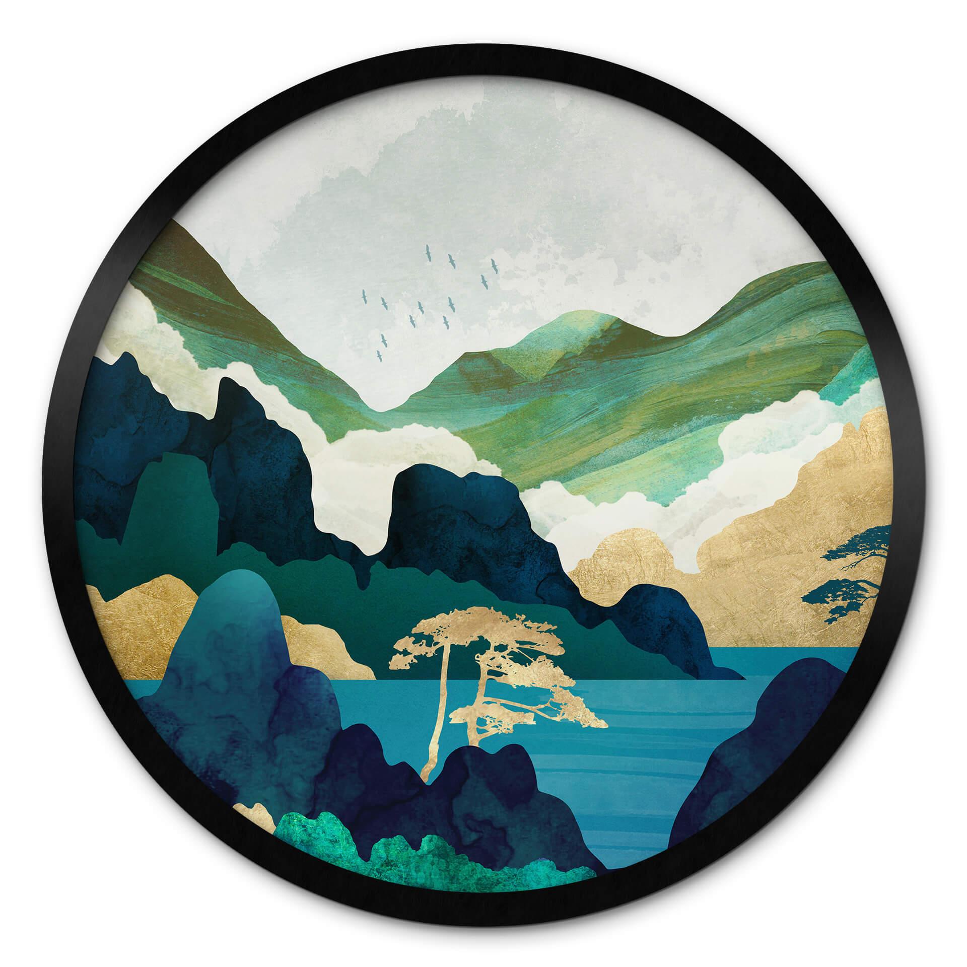 Póster SpaceFrog Designs - En la montaña - Redondo