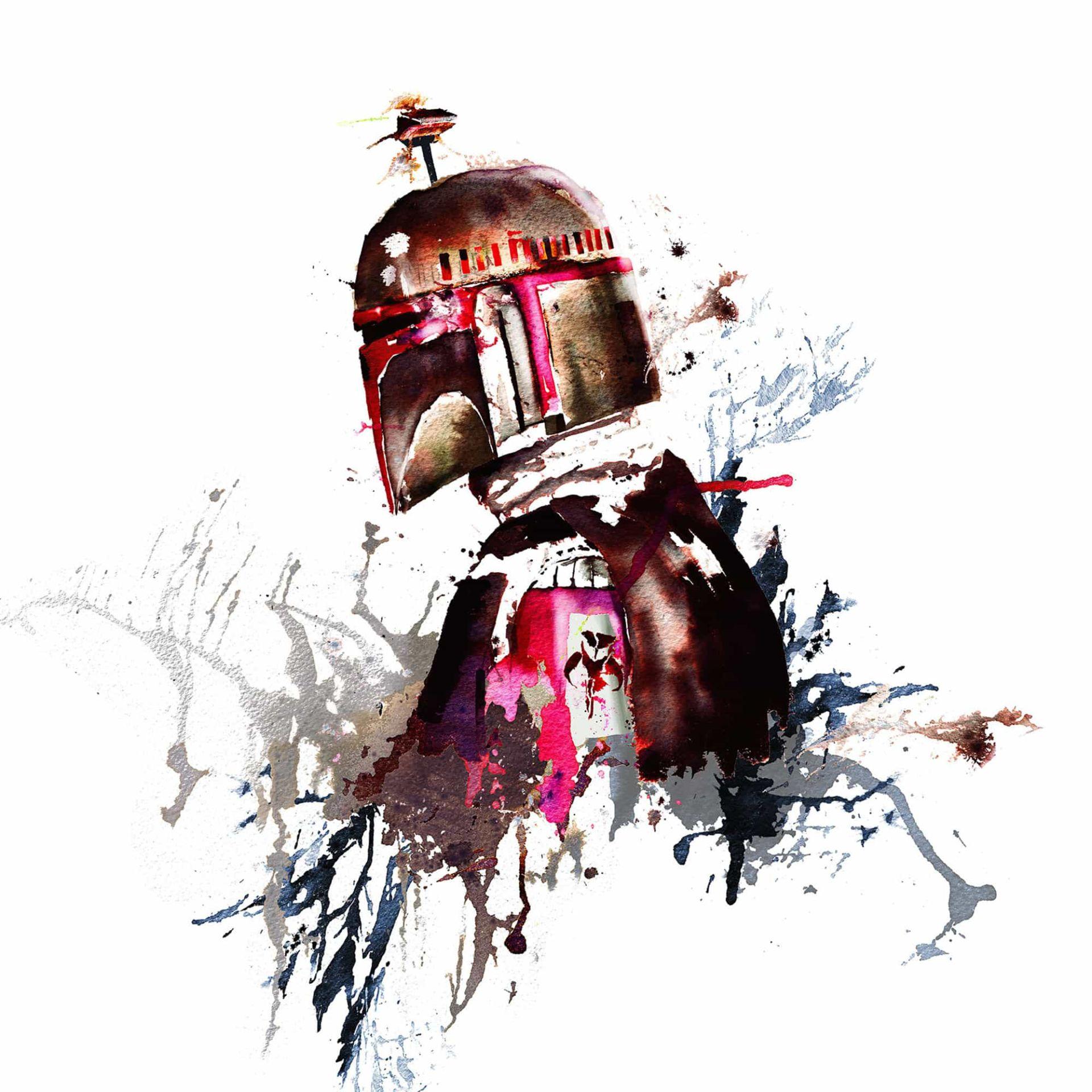Vlies Fototapete - Star Wars Watercolor Boba Fett - 250 x 280 cm