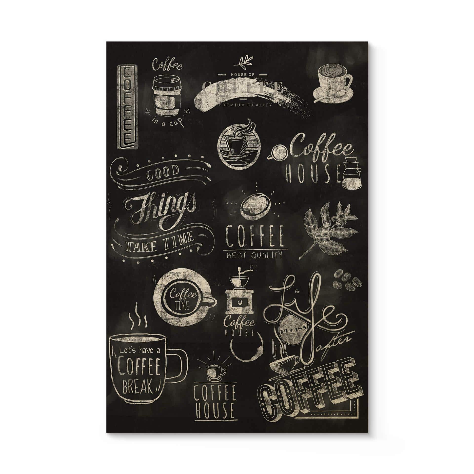 Cuadro de madera World of Coffee
