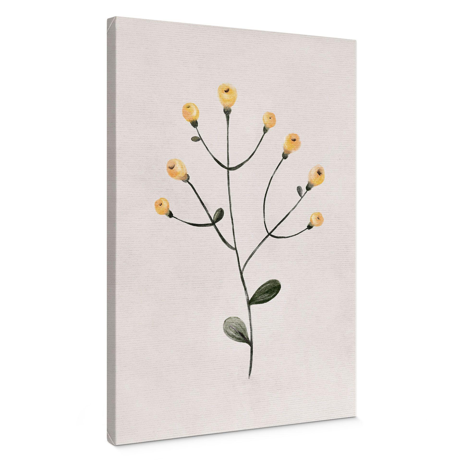Lienzo Planta delicada con flores amarillas - Goed Blauw