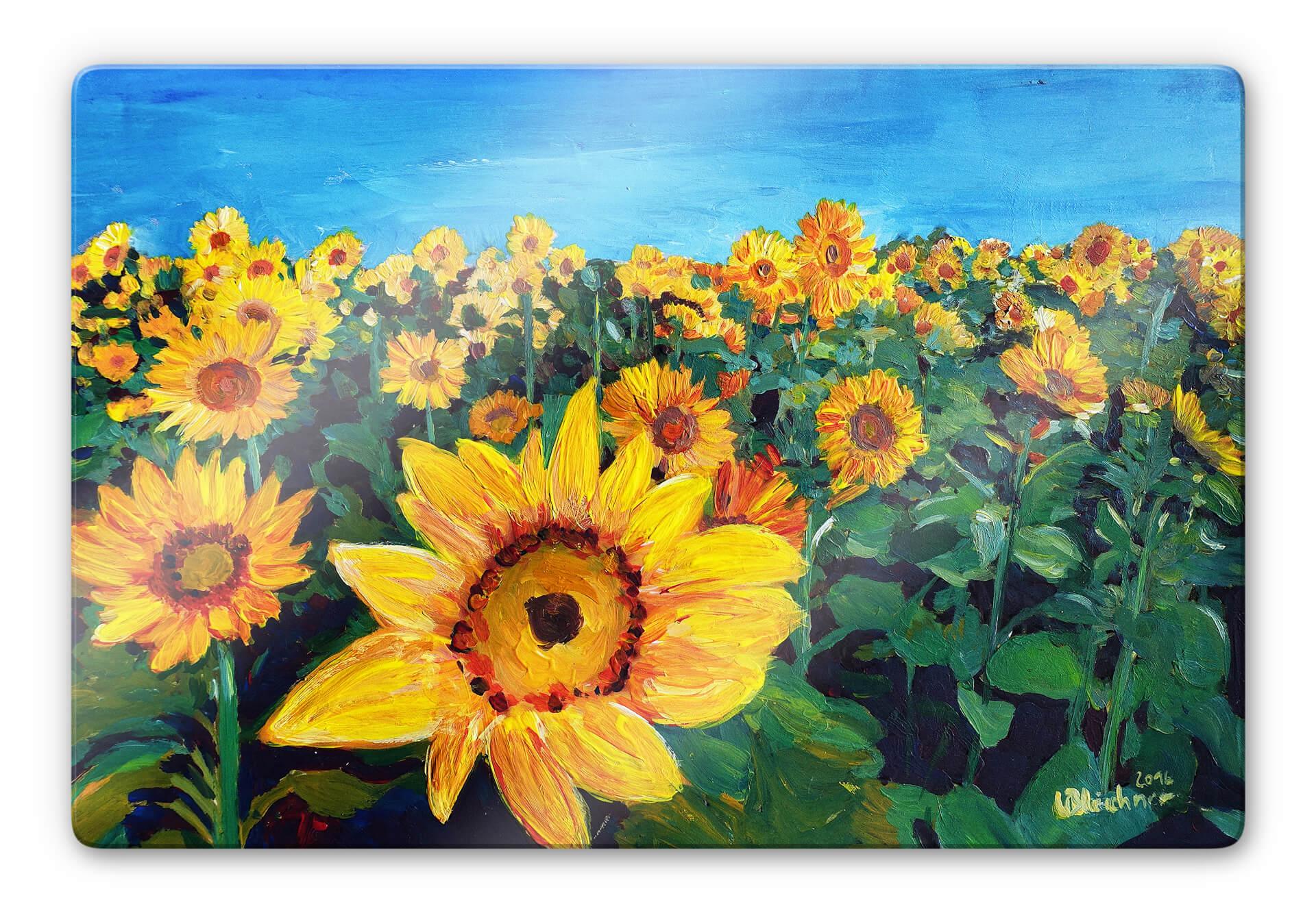 Glasschilderij Bleichner - Sunflower Fields