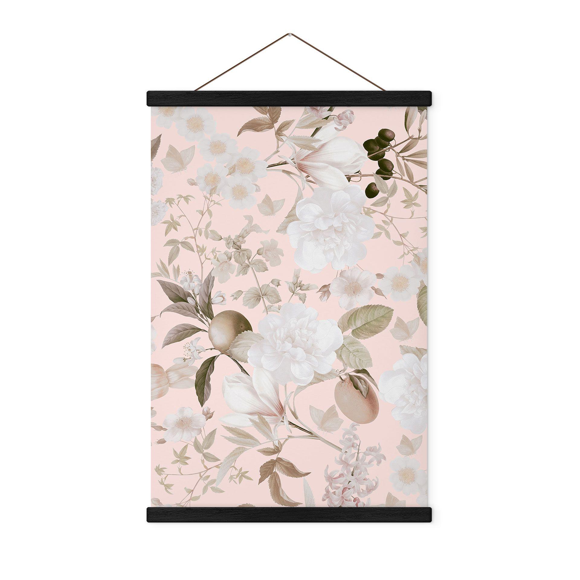 Póster de tela boho con flores y frutas - UN Designs
