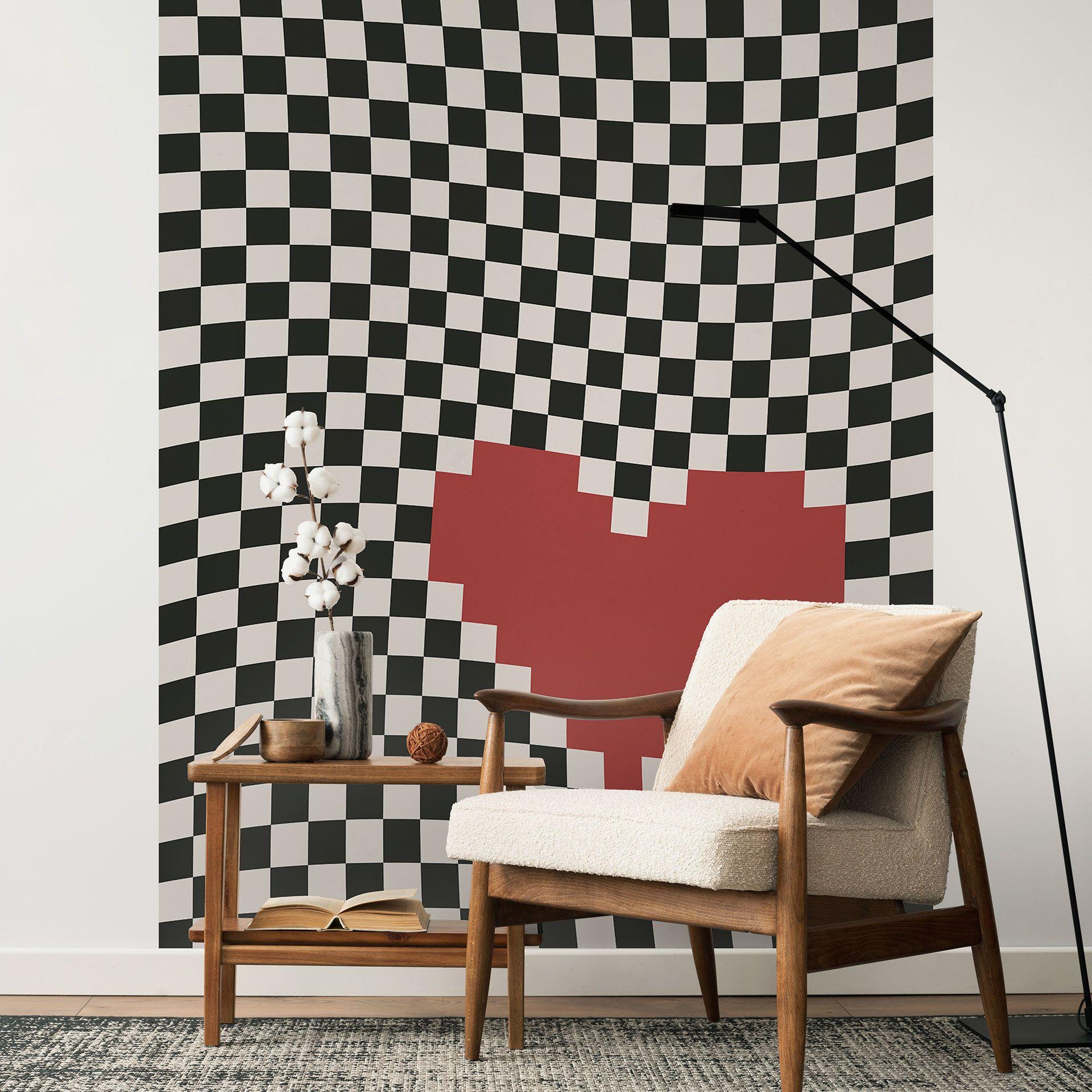 Fotomural de ilusión óptica: corazón en estilo píxel - Kerr-Dineen