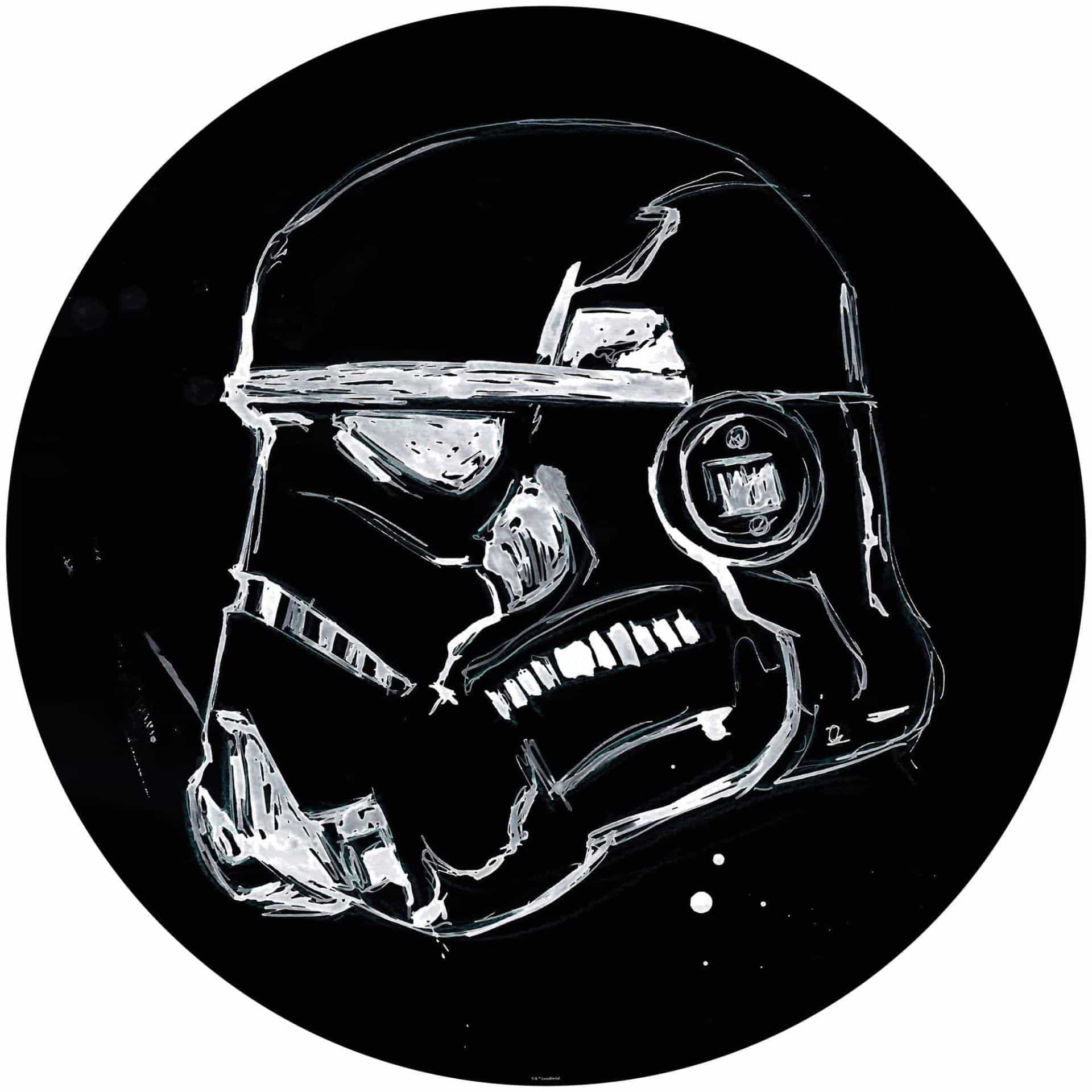 Selbstklebende Vlies Fototapete - Star Wars Ink Stormtrooper - 125 x 125 cm