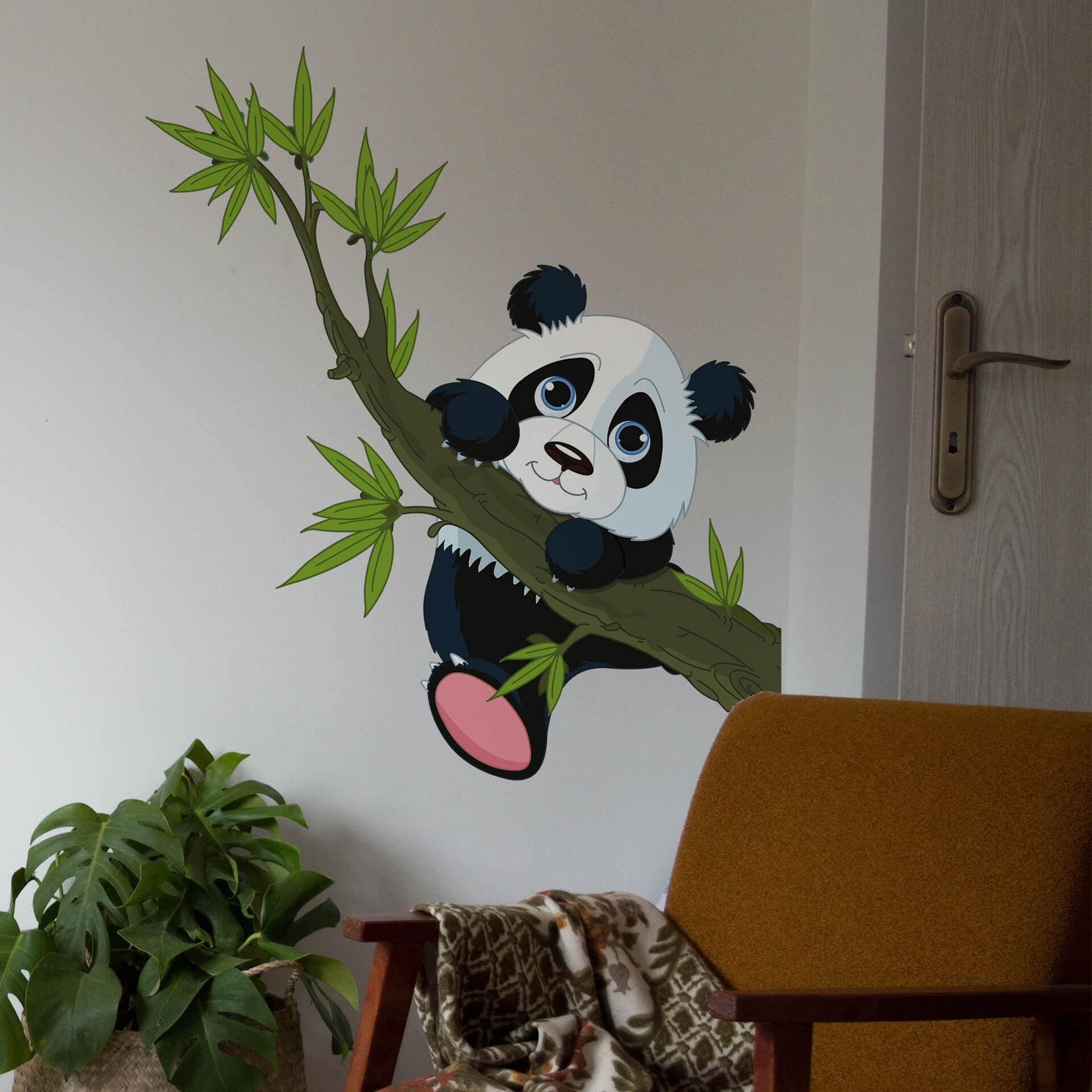 Wallsticker - Klatrende panda
