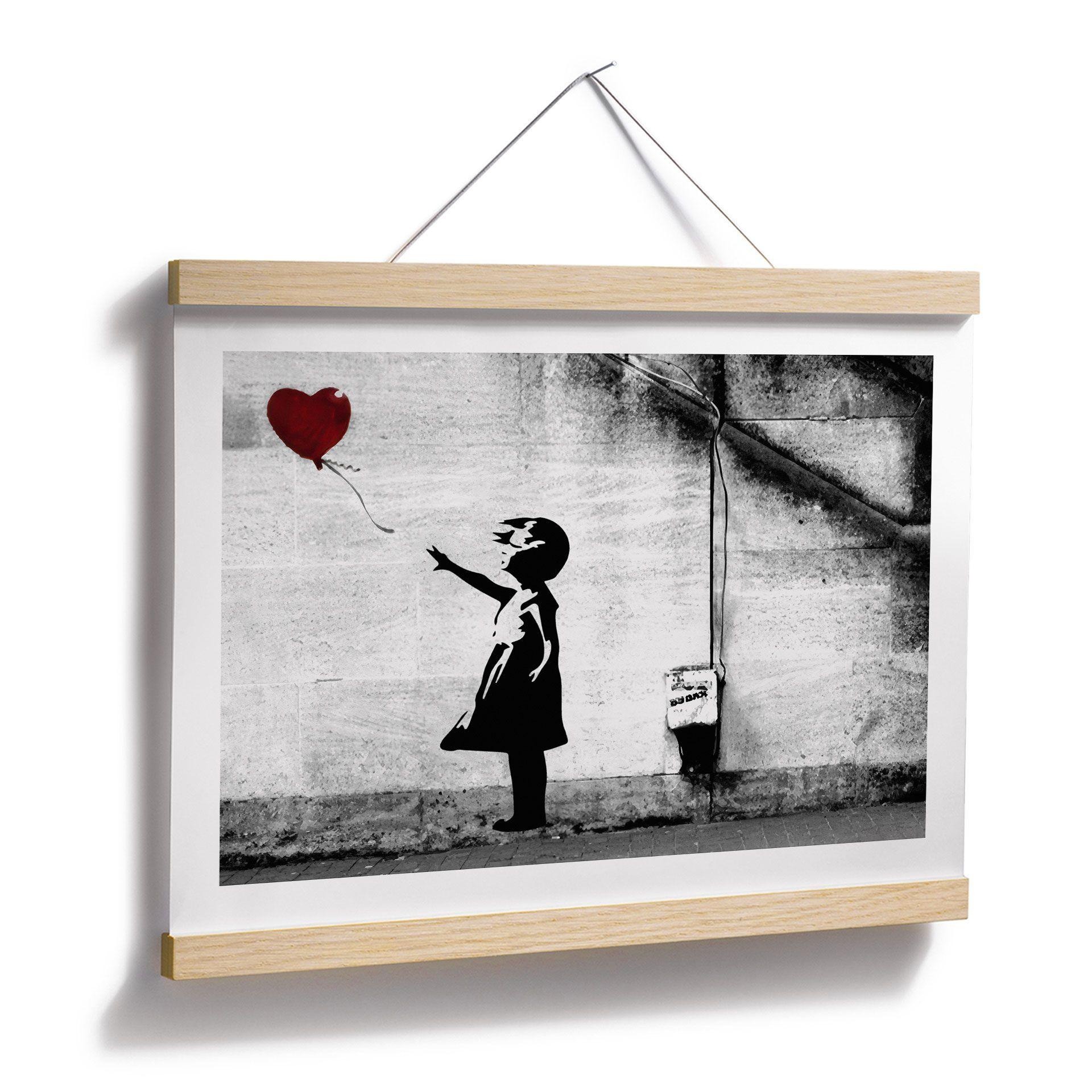 Poster Banksy - Girl with balloon - 30x24 cm | wall-art.nl