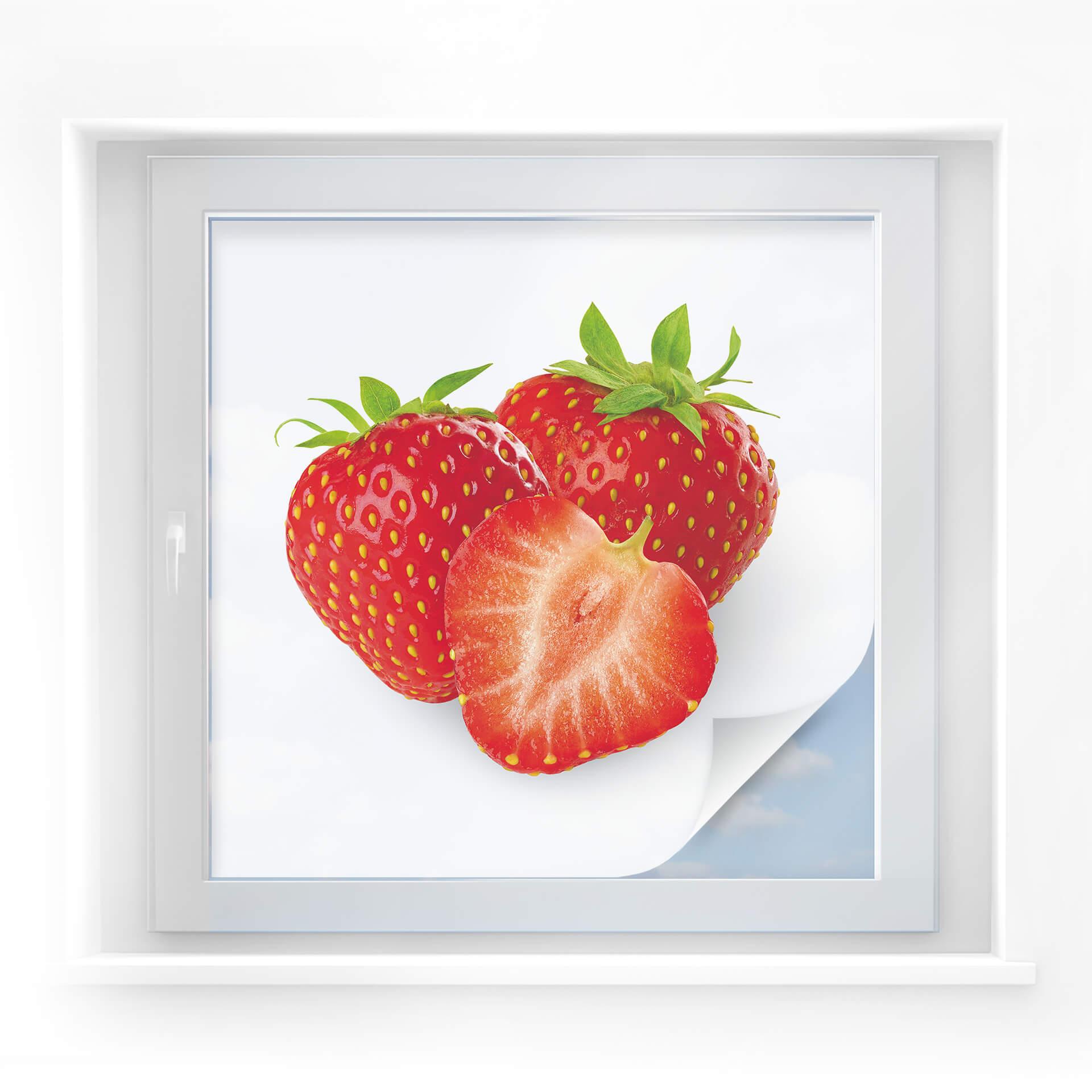 Lámina privacidad fresas - cuadrada