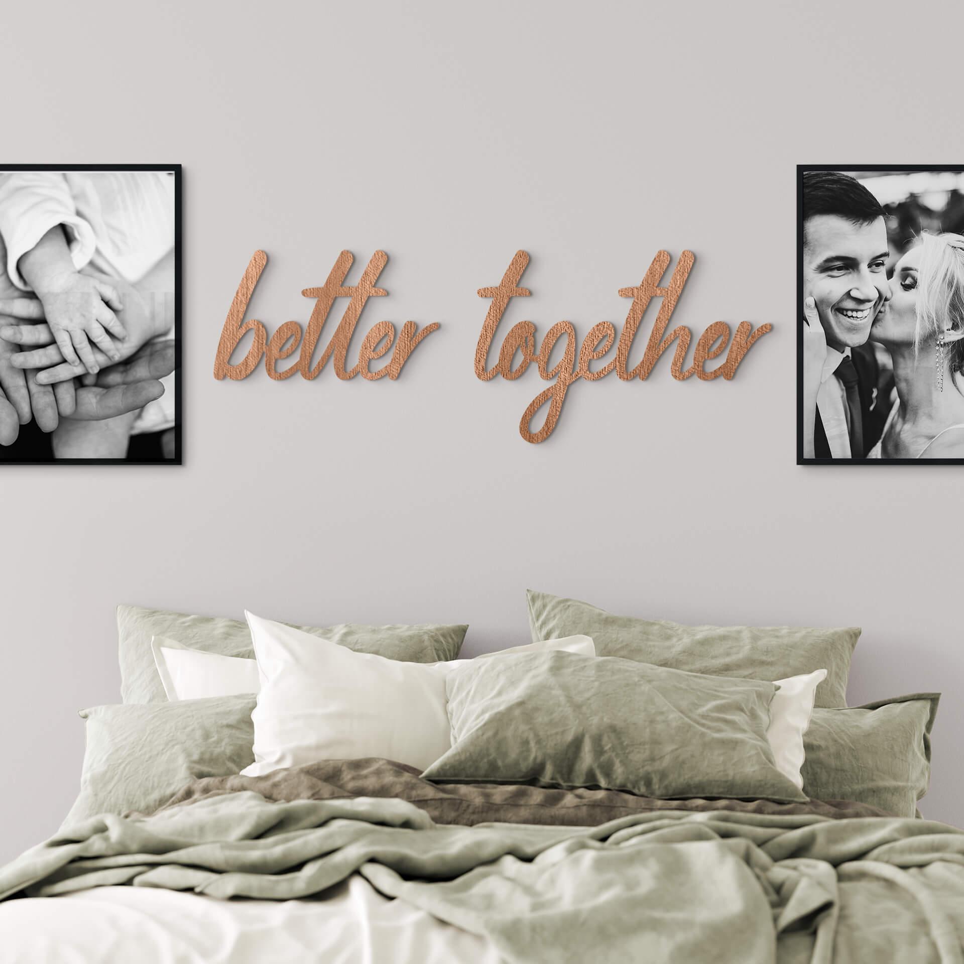 3D letras de madera mejor juntos - caoba