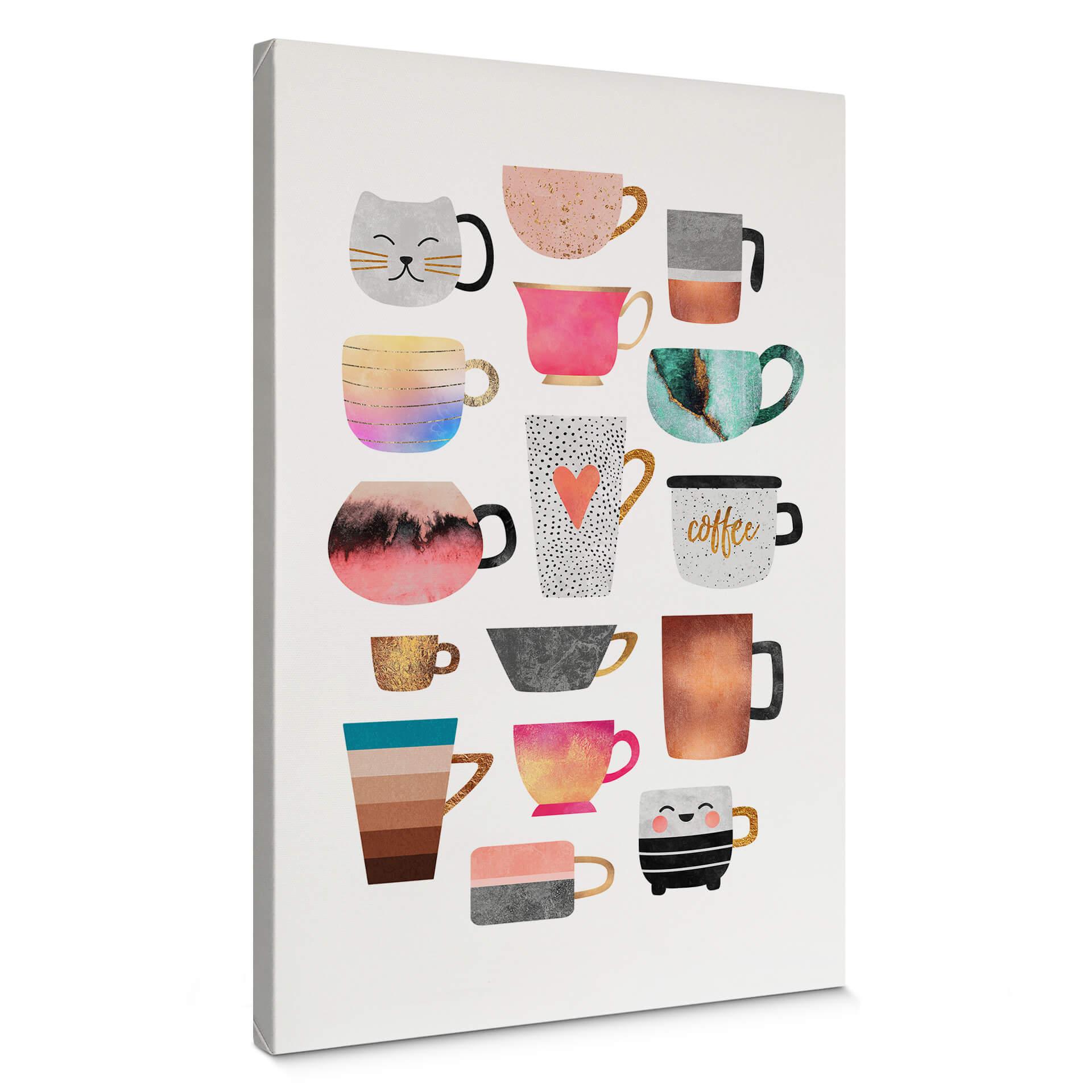Lienzo Fredriksson - Tazas de café: Allerlei colorido