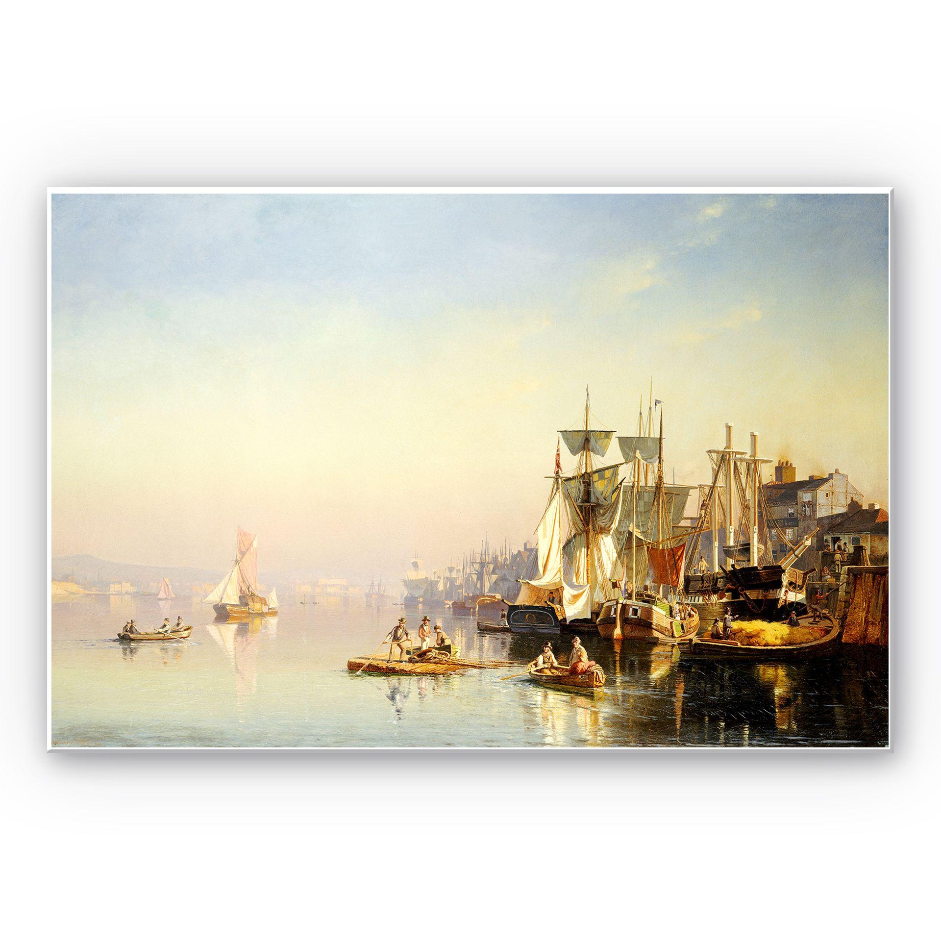 Tableau Forex - Neumann - Bateaux de pêcheurs et barques sur la Tamise à Greenwich