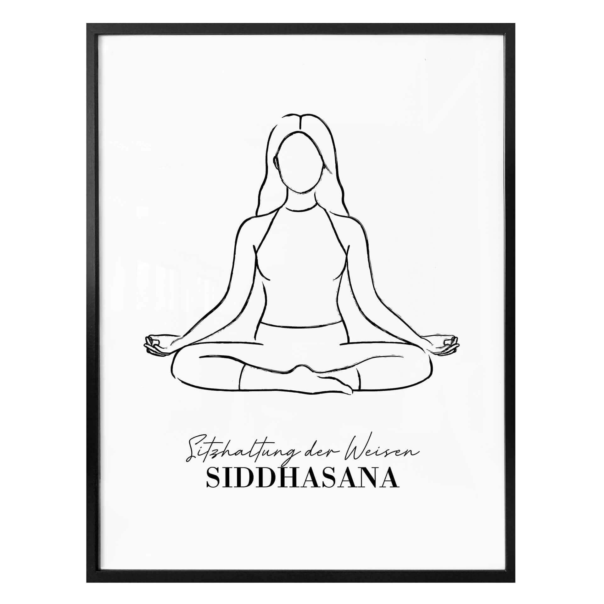 Plakat - Yoga Holdning af de vise mænd - Line Art