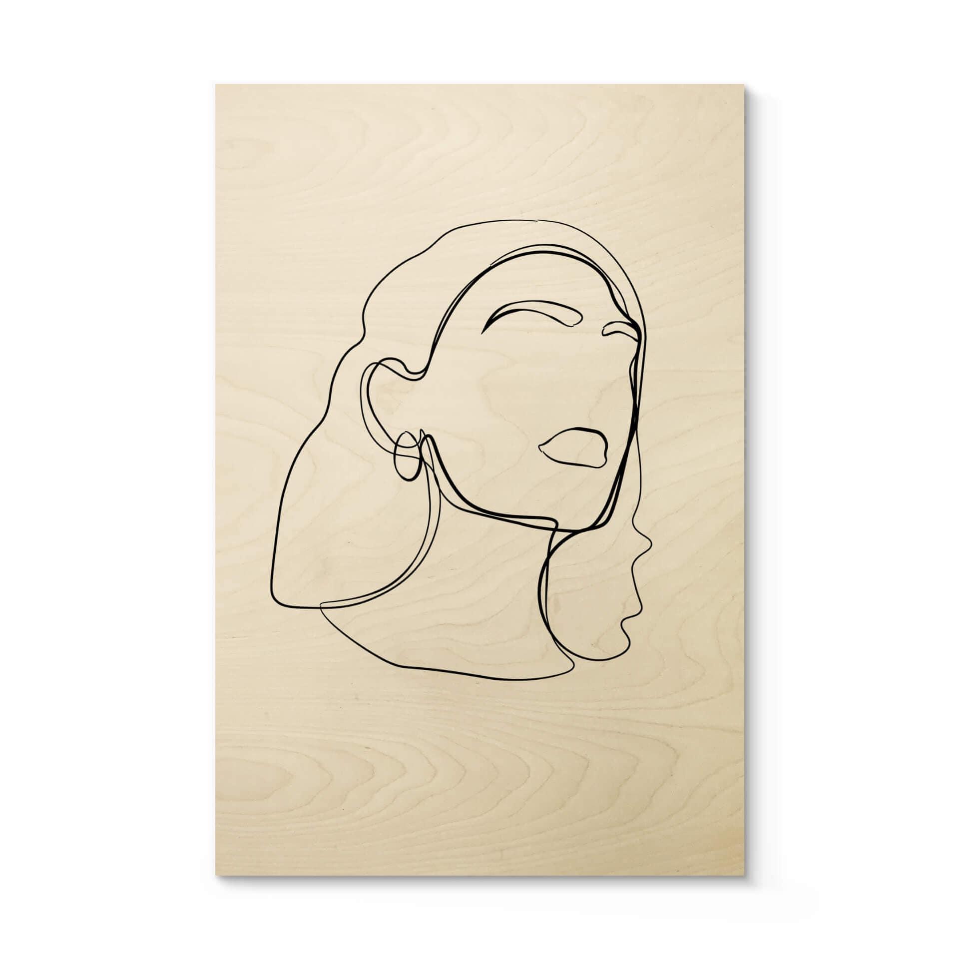 Cuadro de madera NKTN - Line Art - Sigue tus sueños