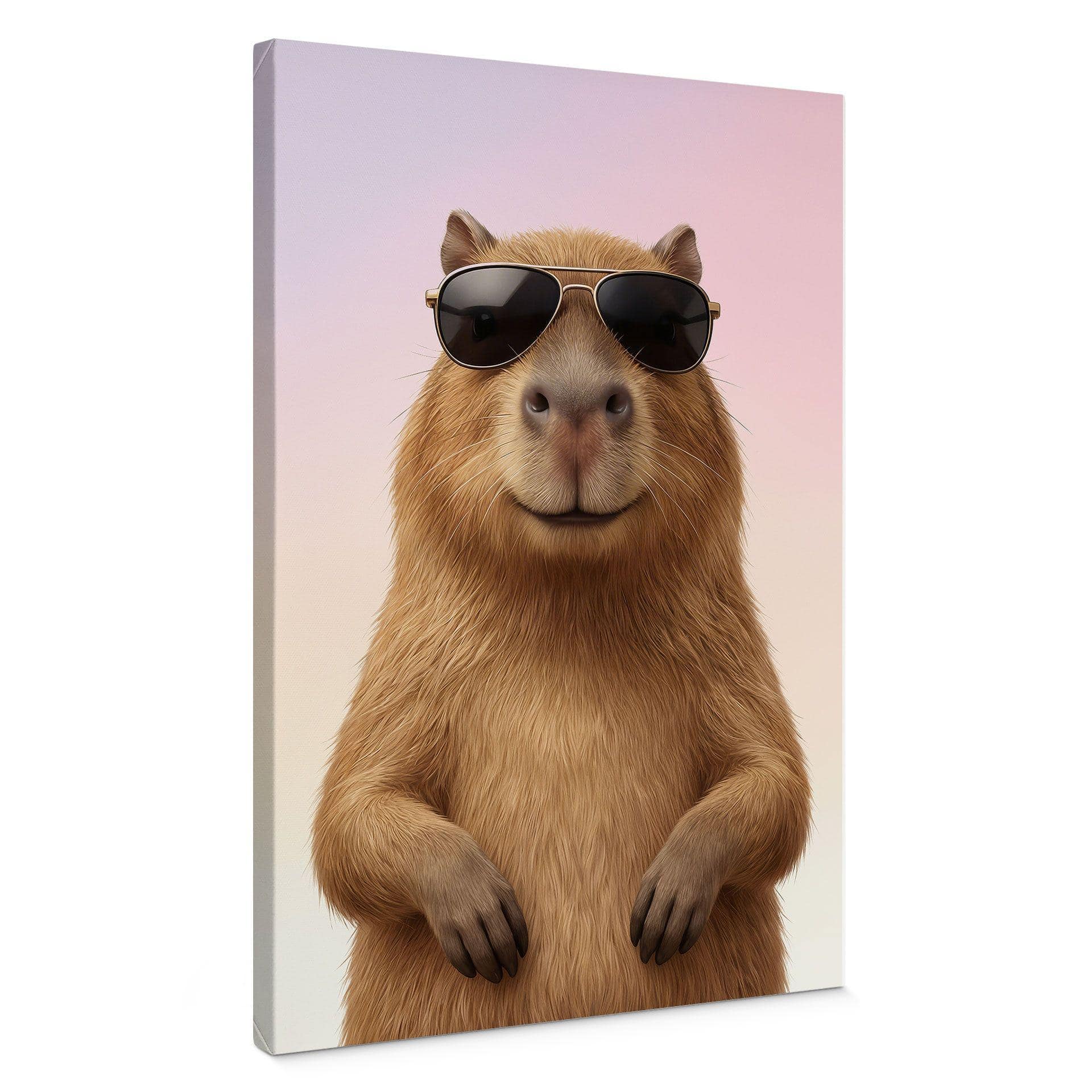 Canvasbillede cool kapivar med solbriller