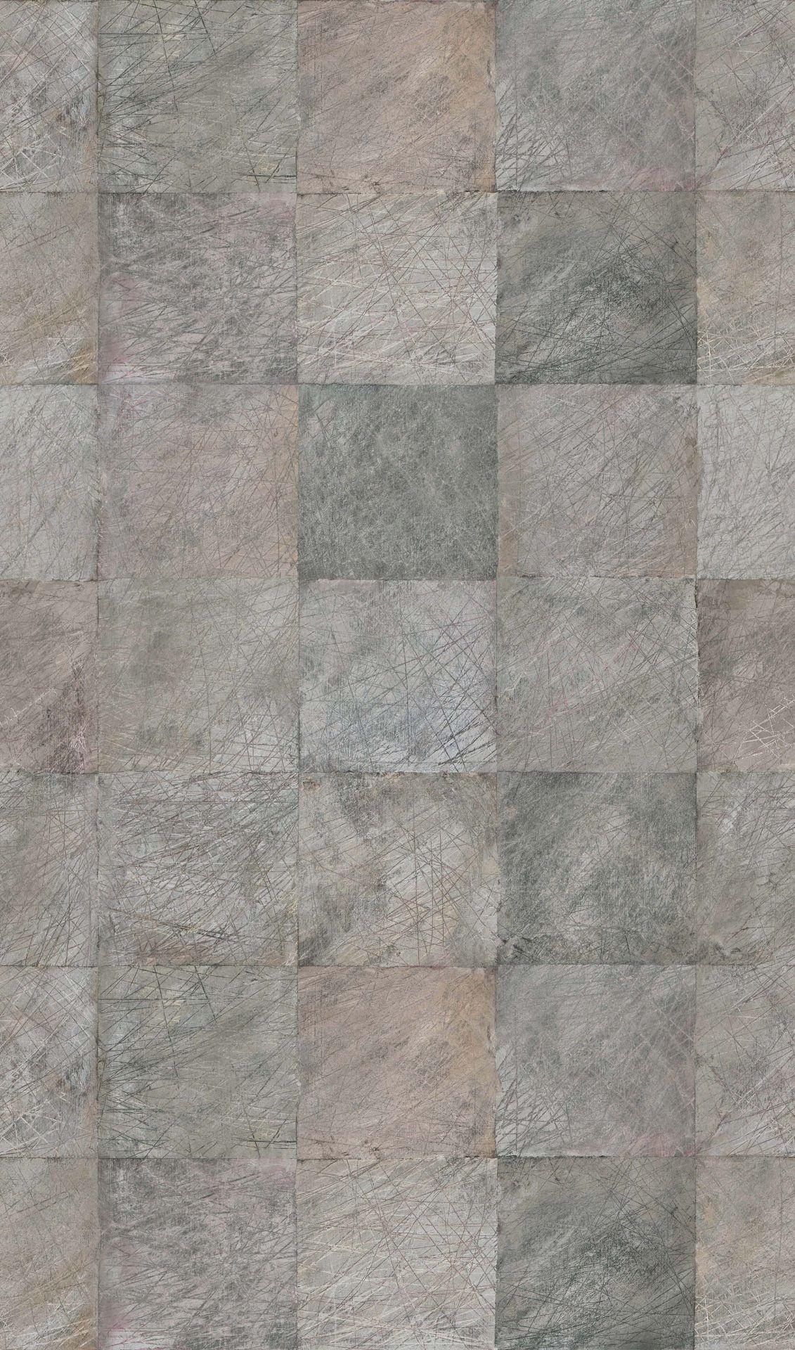Fototapet betonfliser patchwork i grå beige moderne 2,7 x 1,59 m