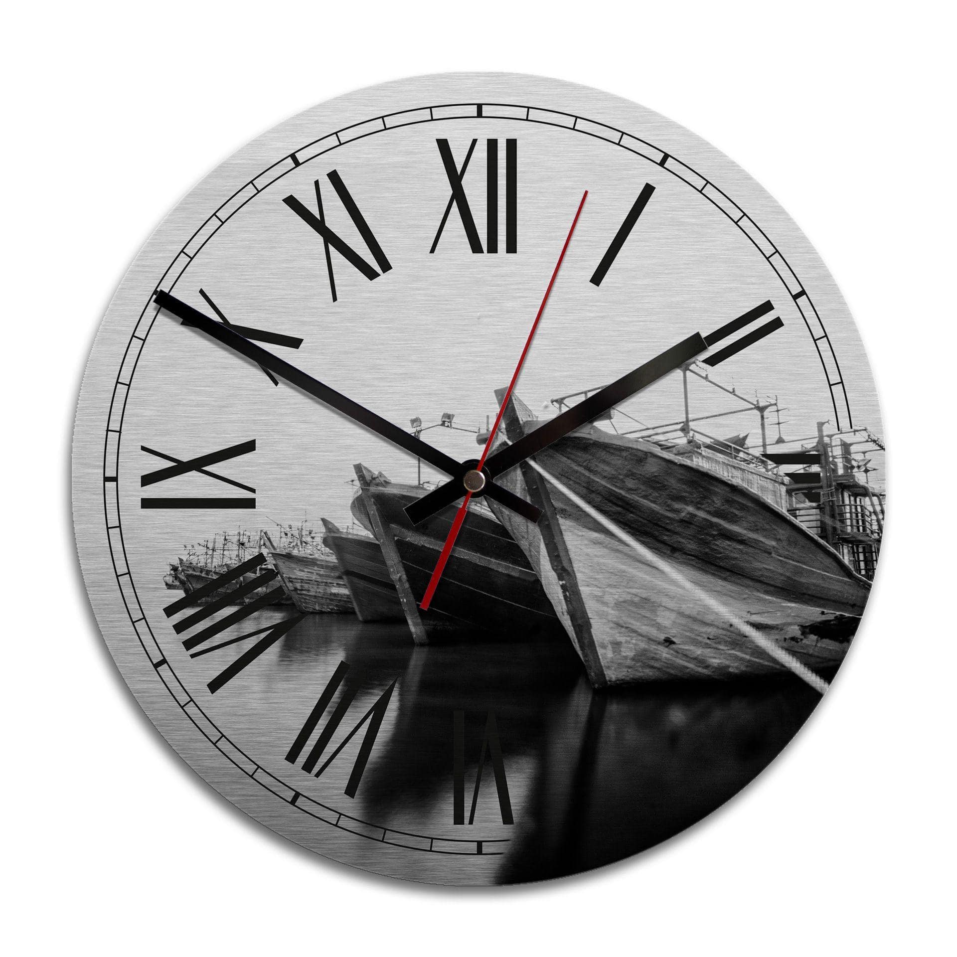 Horloge murale en Alu-Dibond - Argenté - Port