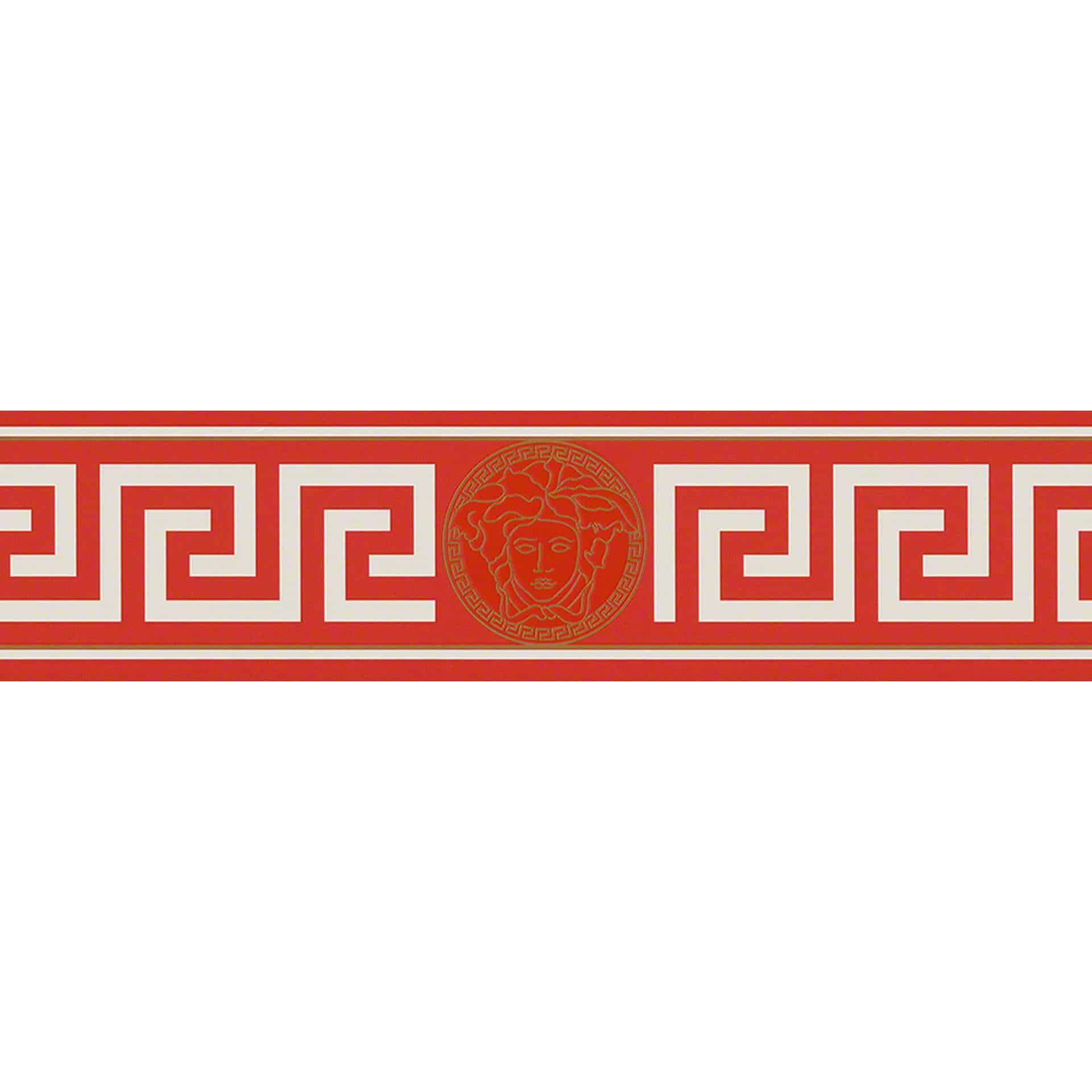 Versace Tapetbanner Græsk rød, metallisk, hvid